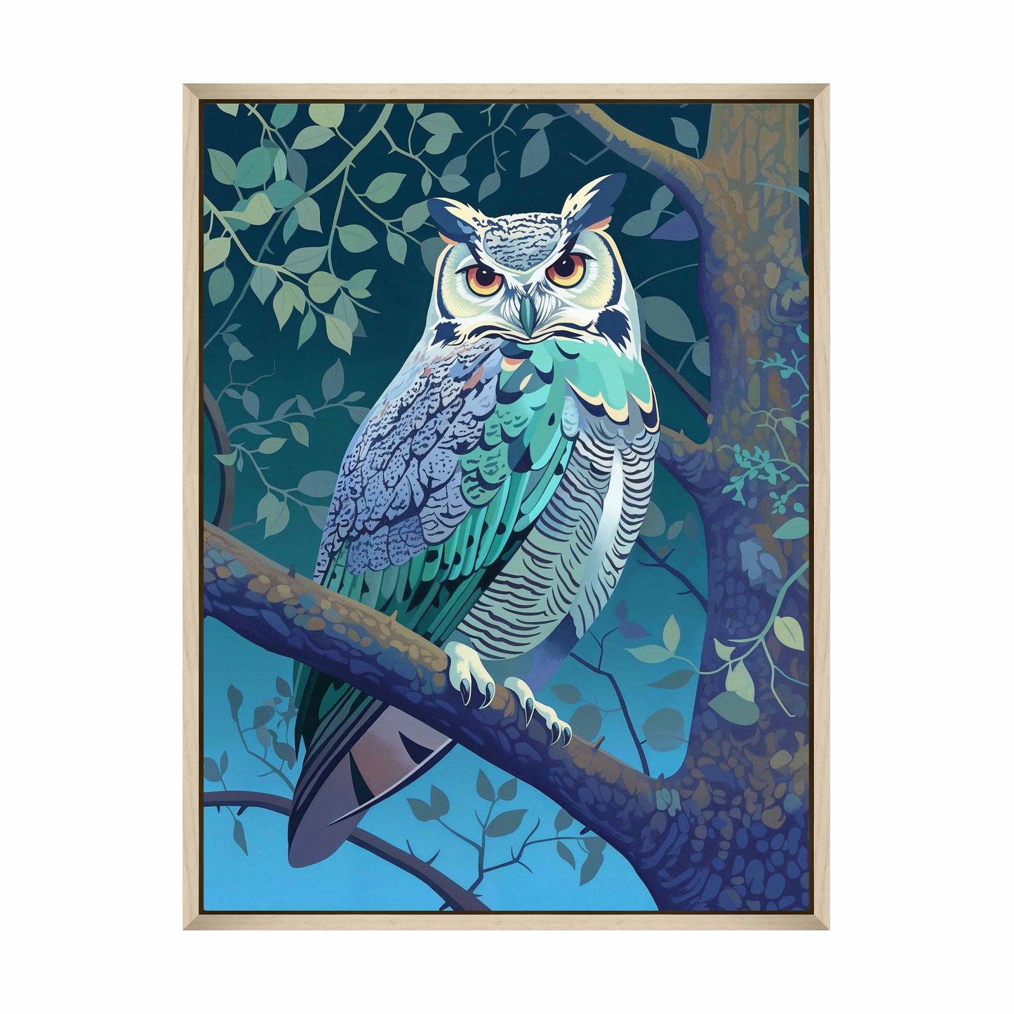 Enchanted Vigil - Owl in Twilight Canopy - Gallery Wrapped Canvas