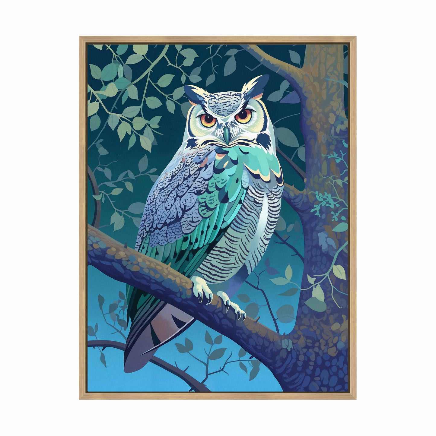 Enchanted Vigil - Owl in Twilight Canopy - Gallery Wrapped Canvas