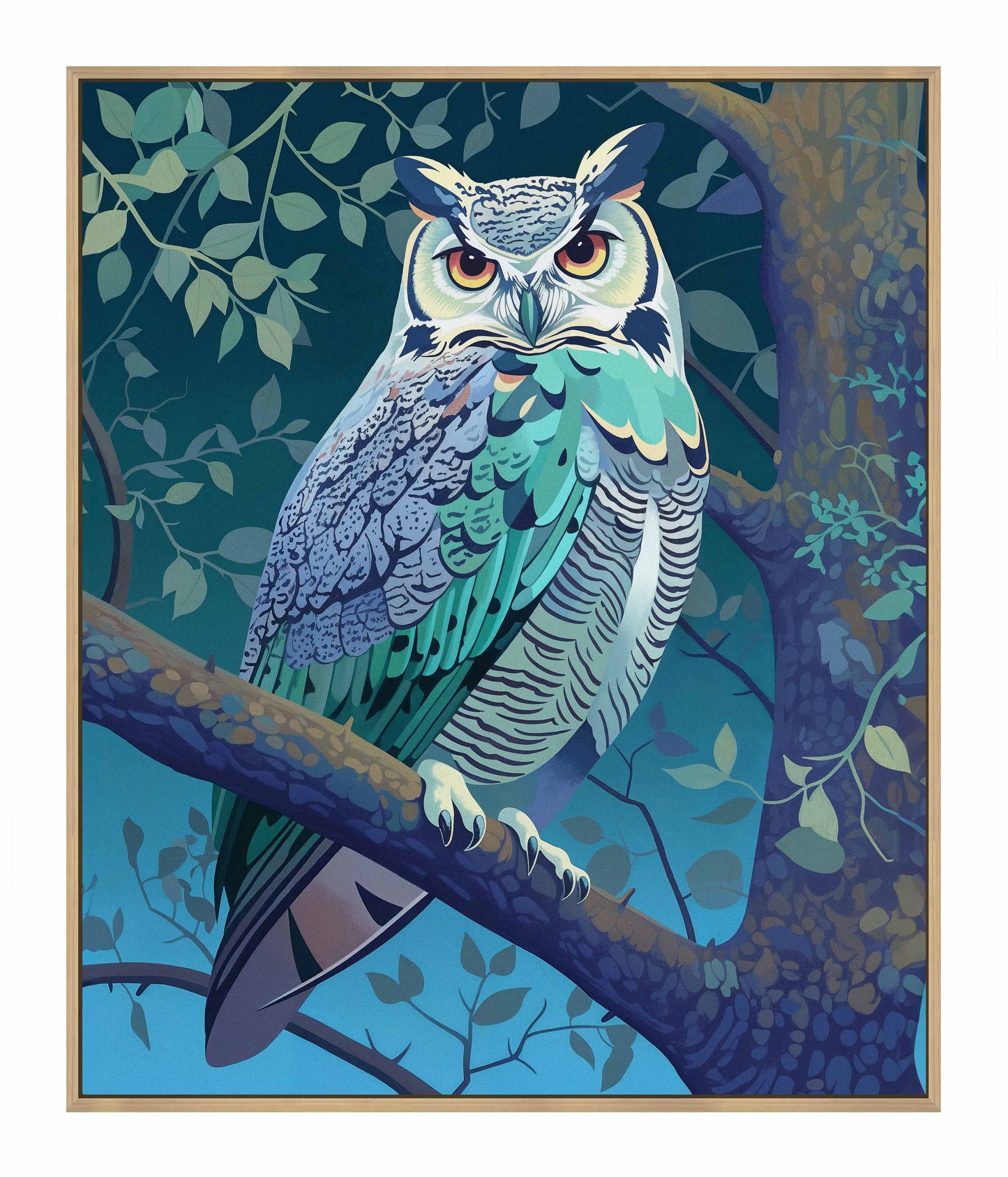 Enchanted Vigil - Owl in Twilight Canopy - Gallery Wrapped Canvas