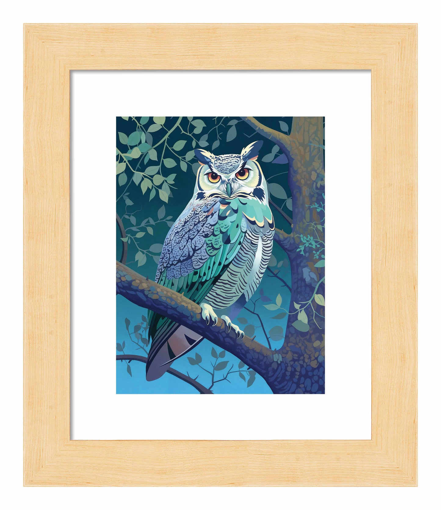 Enchanted Vigil - Owl in Twilight Canopy - Art Prints