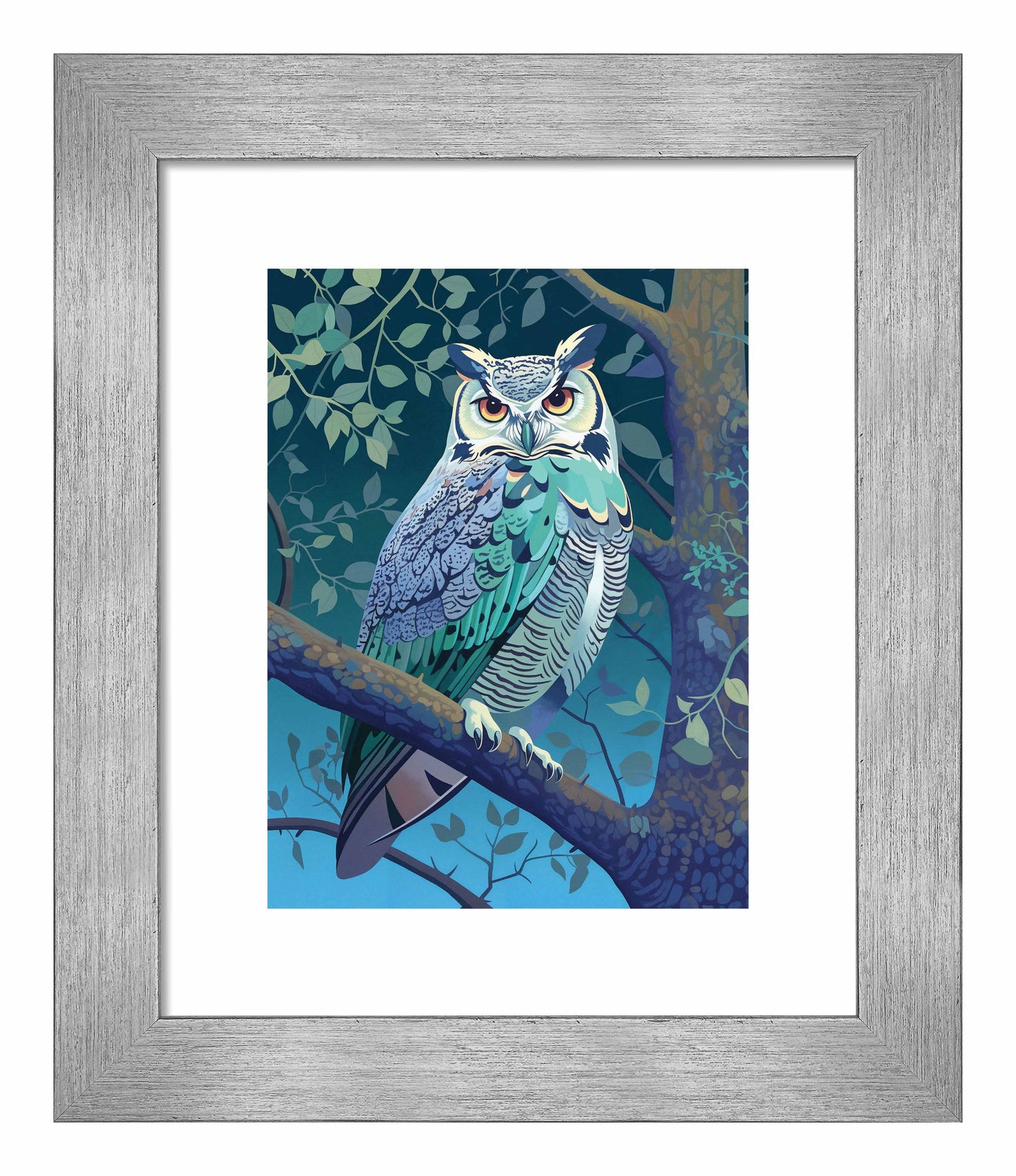Enchanted Vigil - Owl in Twilight Canopy - Art Prints