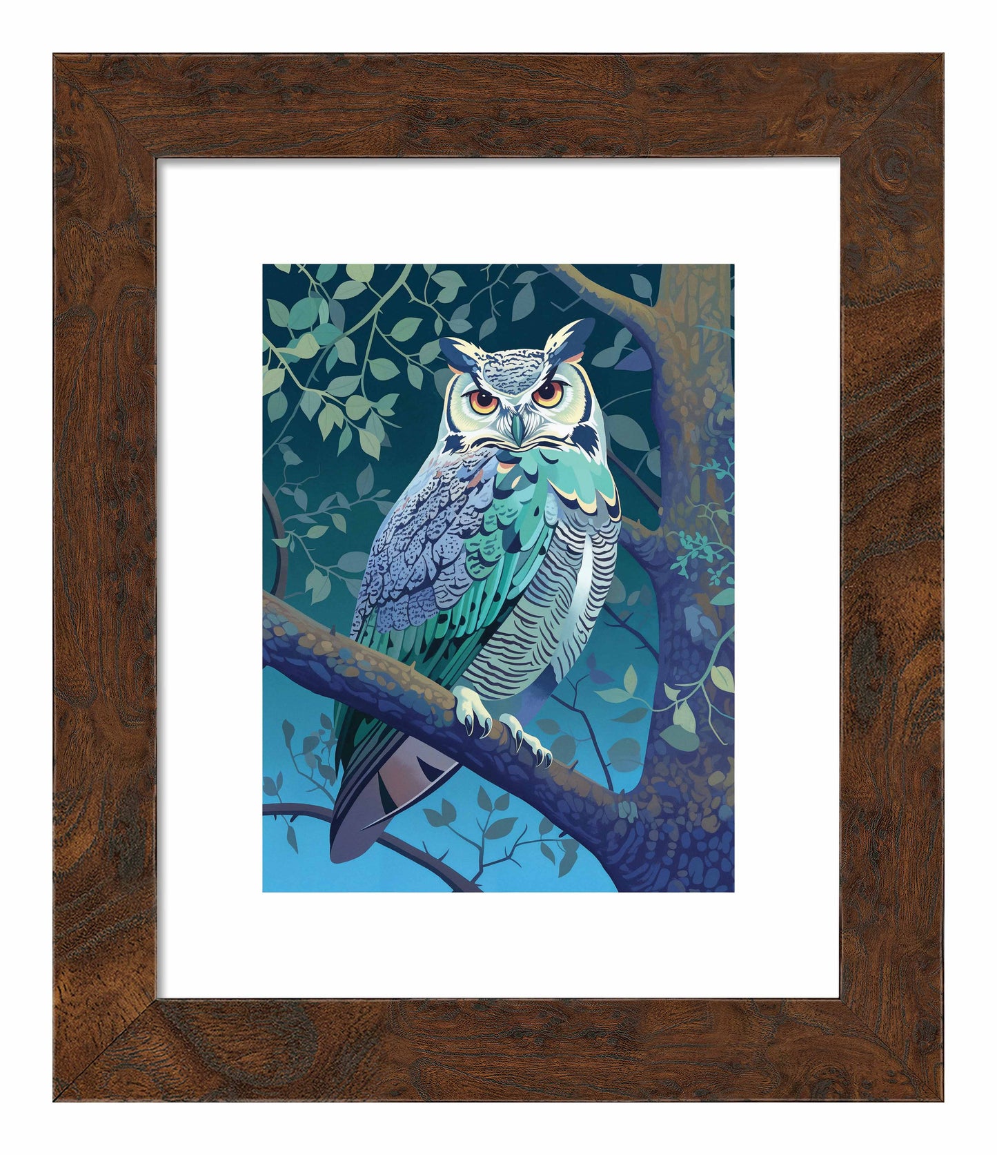 Enchanted Vigil - Owl in Twilight Canopy - Art Prints
