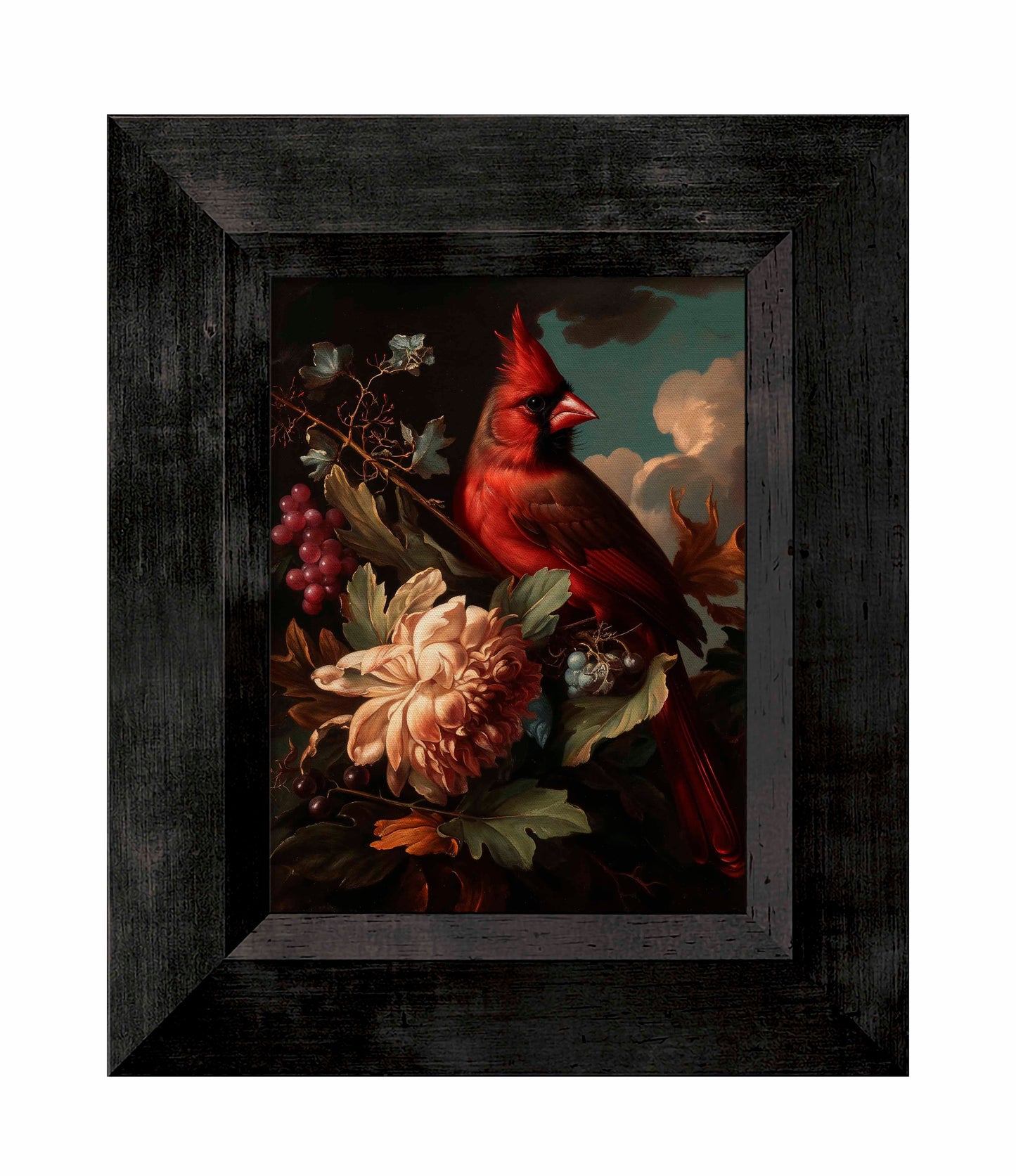 Crimson Majesty - Cardinal Amongst Blooms - Limited Edition Canvas