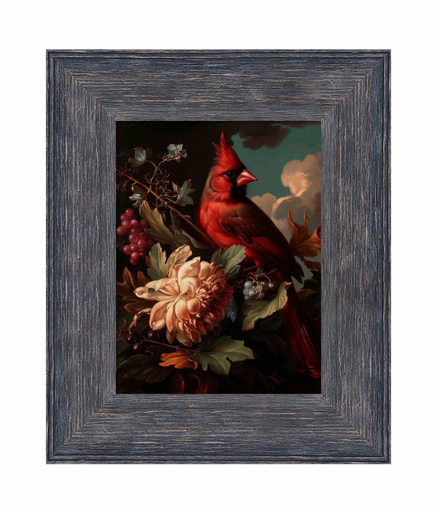 Crimson Majesty - Cardinal Amongst Blooms - Limited Edition Canvas