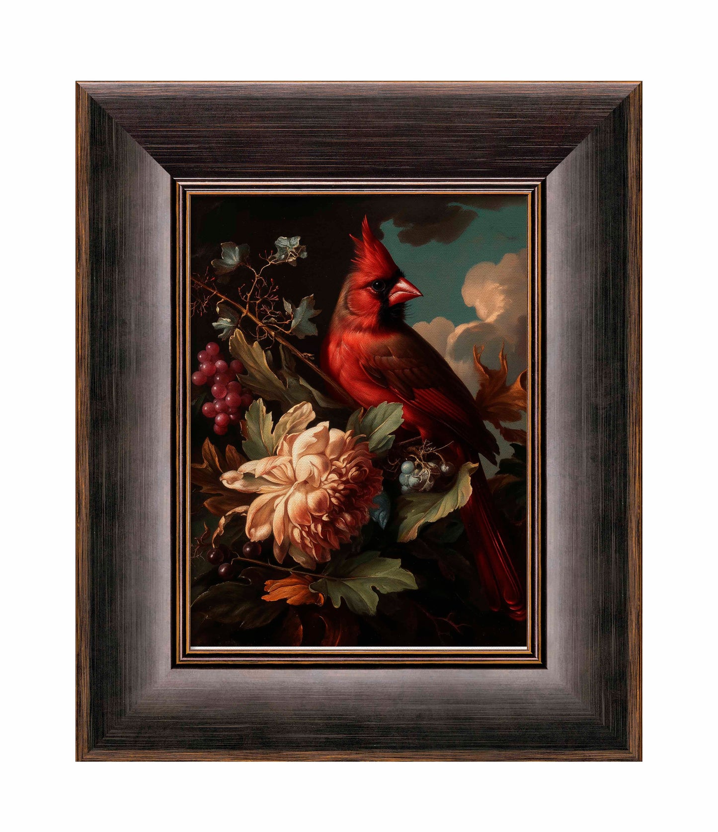 Crimson Majesty - Cardinal Amongst Blooms - Limited Edition Canvas