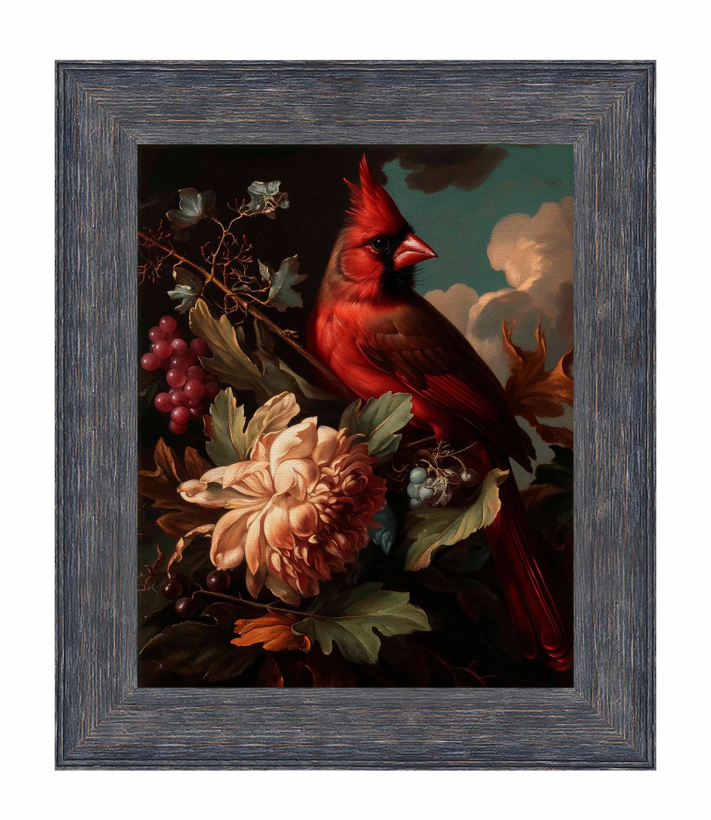 Crimson Majesty - Cardinal Amongst Blooms - Limited Edition Canvas