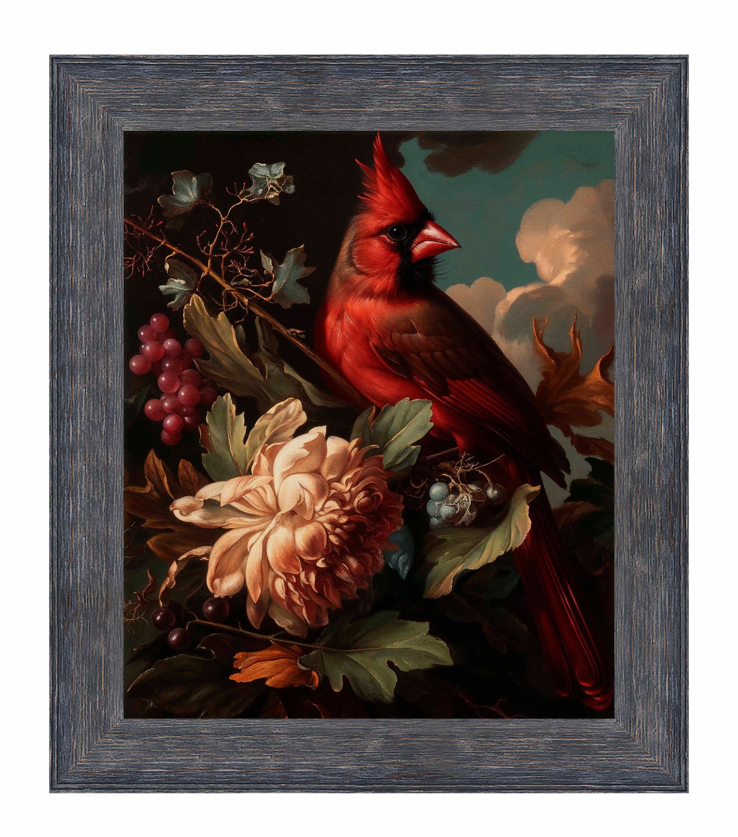 Crimson Majesty - Cardinal Amongst Blooms - Limited Edition Canvas