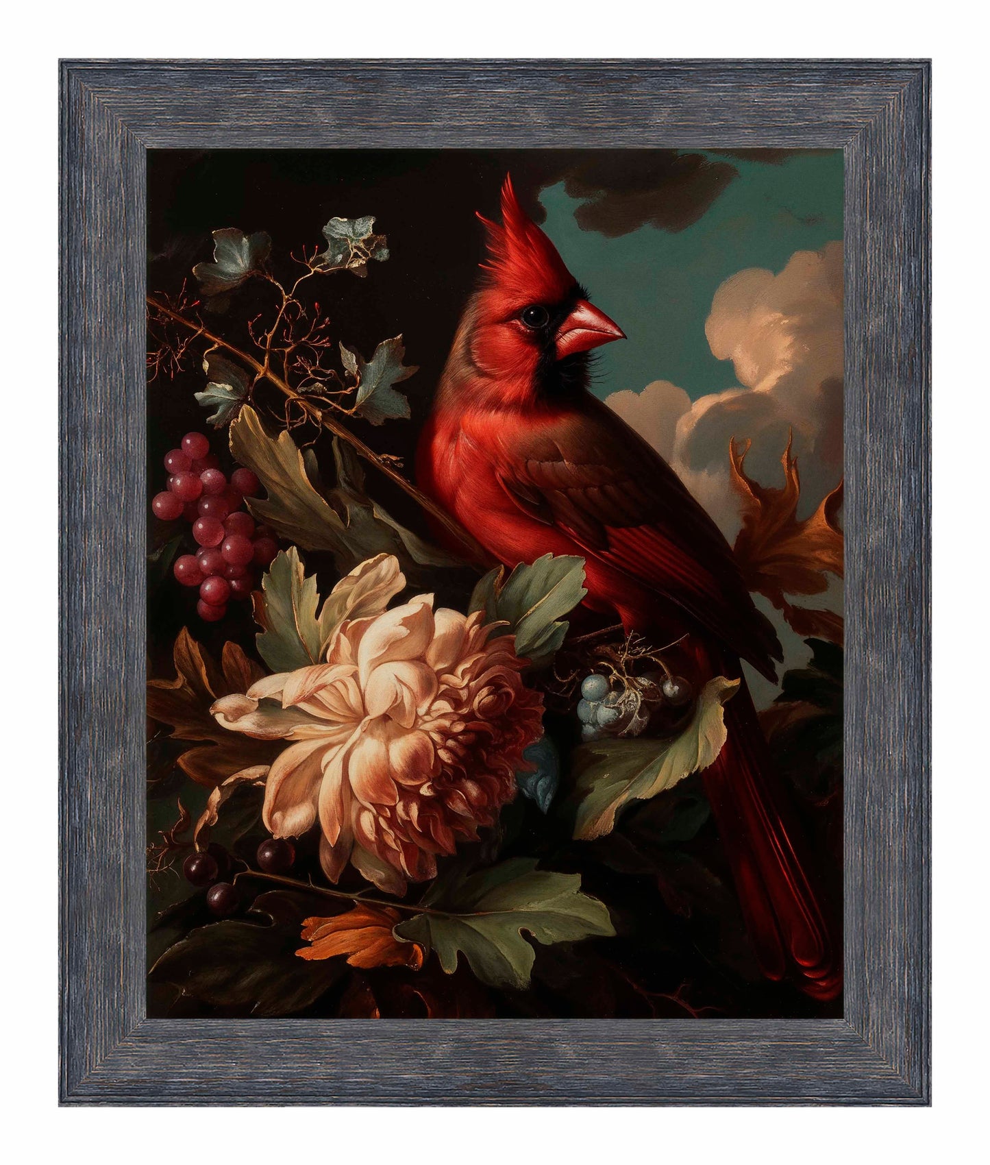 Crimson Majesty - Cardinal Amongst Blooms - Limited Edition Canvas