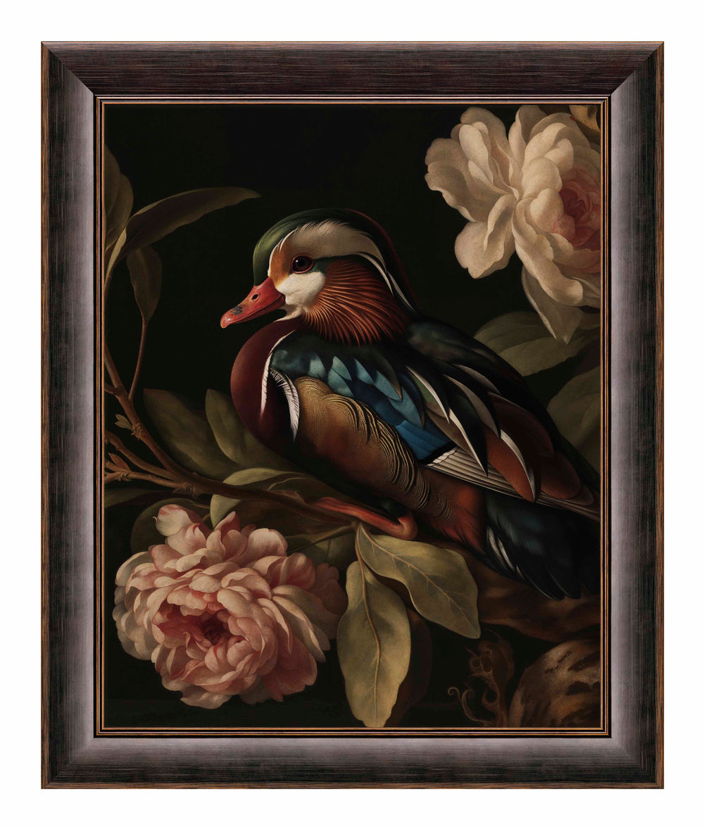 Opulent Harmony - Wood Duck with Blossoms - Limited Edition Canvas