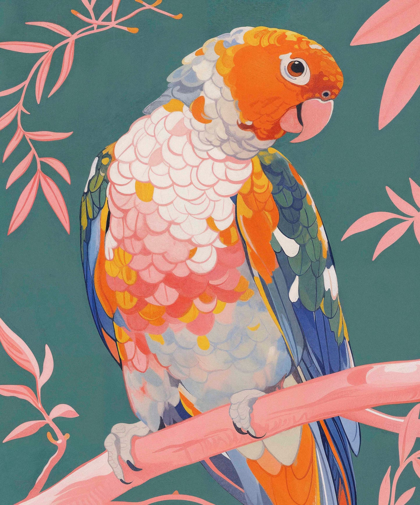 Prismatic Perch - Sun Conure in Dreamy Grove - Limited Edition Canvas