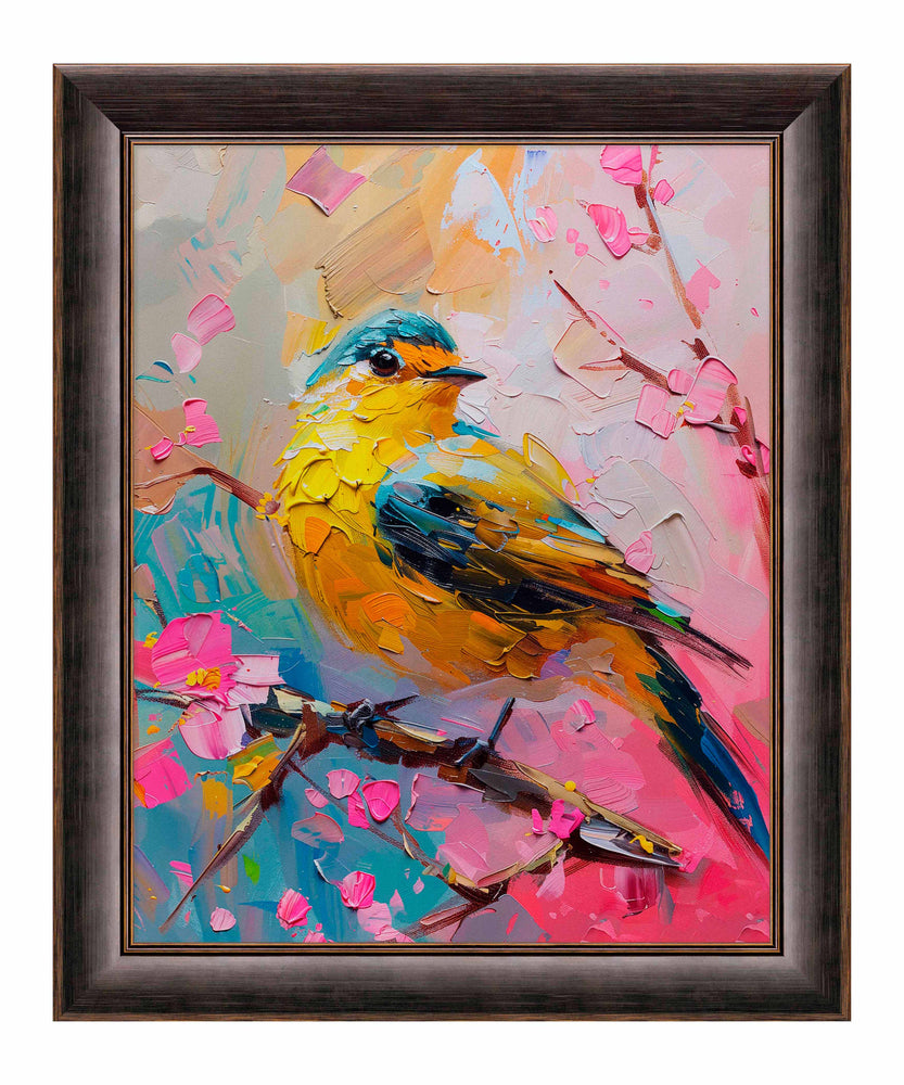 Radiant Serenade - Warbler in Bloom - Limited Edition Canvas