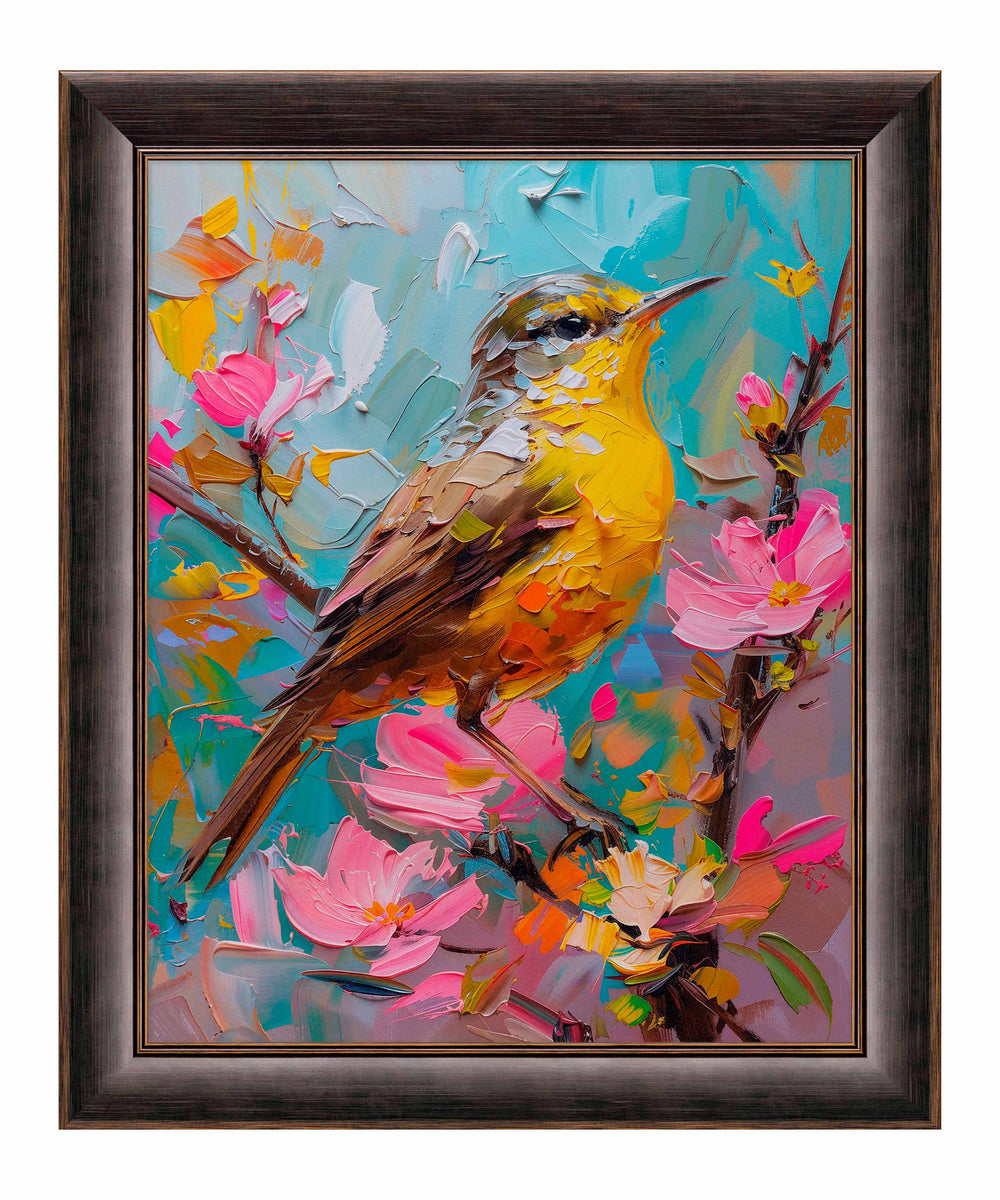 Spring Symphony - Warbler Among Blossoms - Limited Edition Canvas