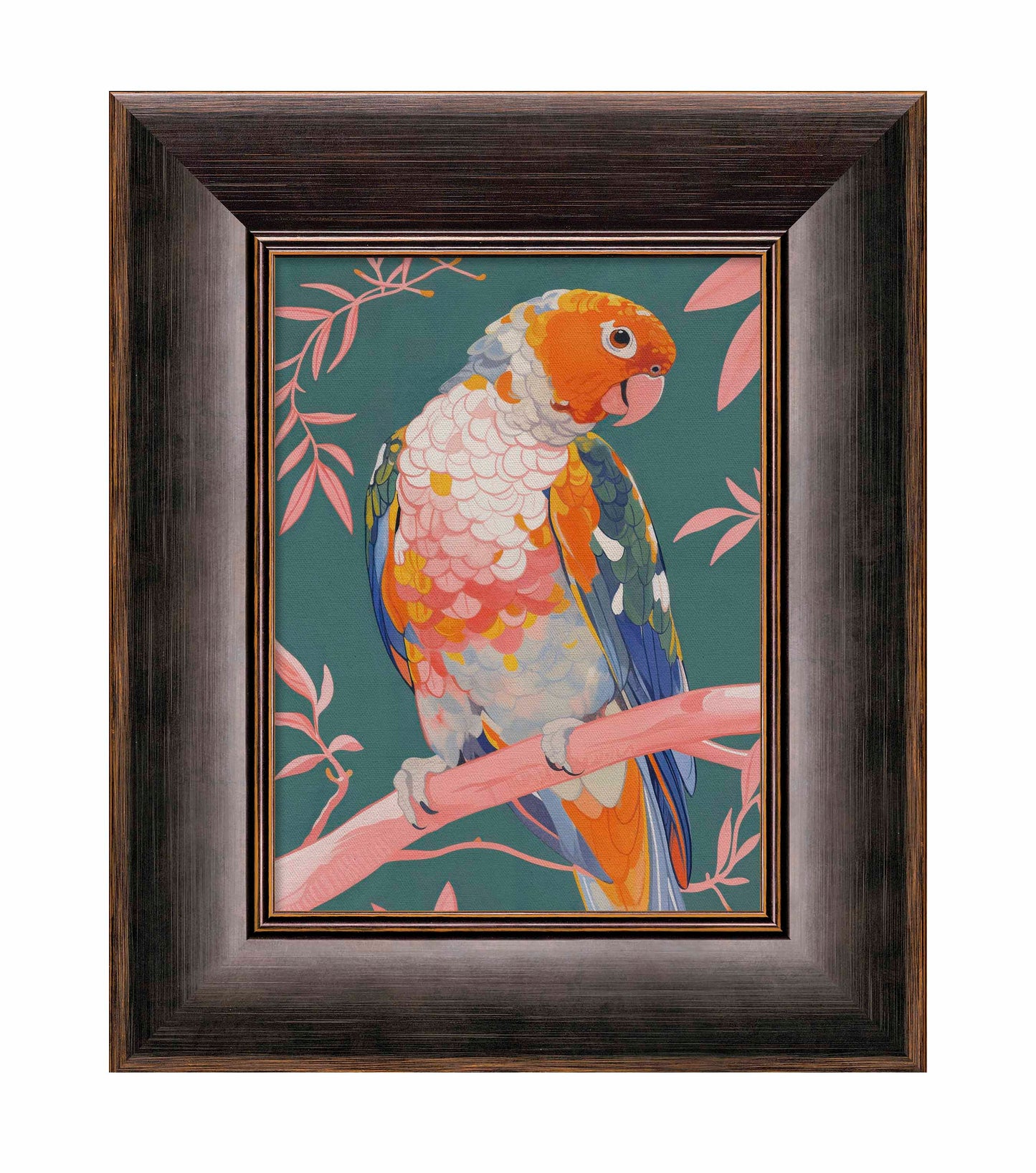 Prismatic Perch - Sun Conure in Dreamy Grove - Limited Edition Canvas