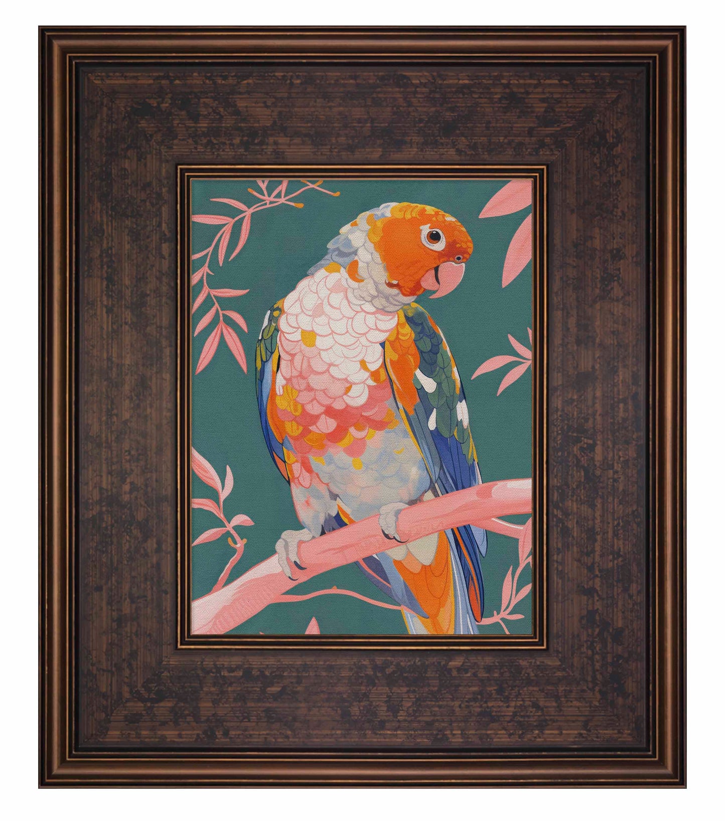 Prismatic Perch - Sun Conure in Dreamy Grove - Limited Edition Canvas