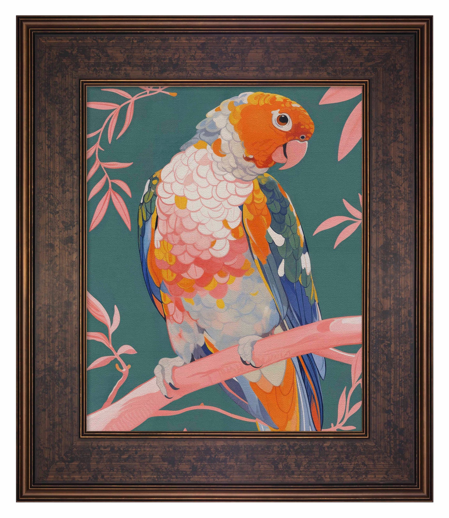 Prismatic Perch - Sun Conure in Dreamy Grove - Limited Edition Canvas