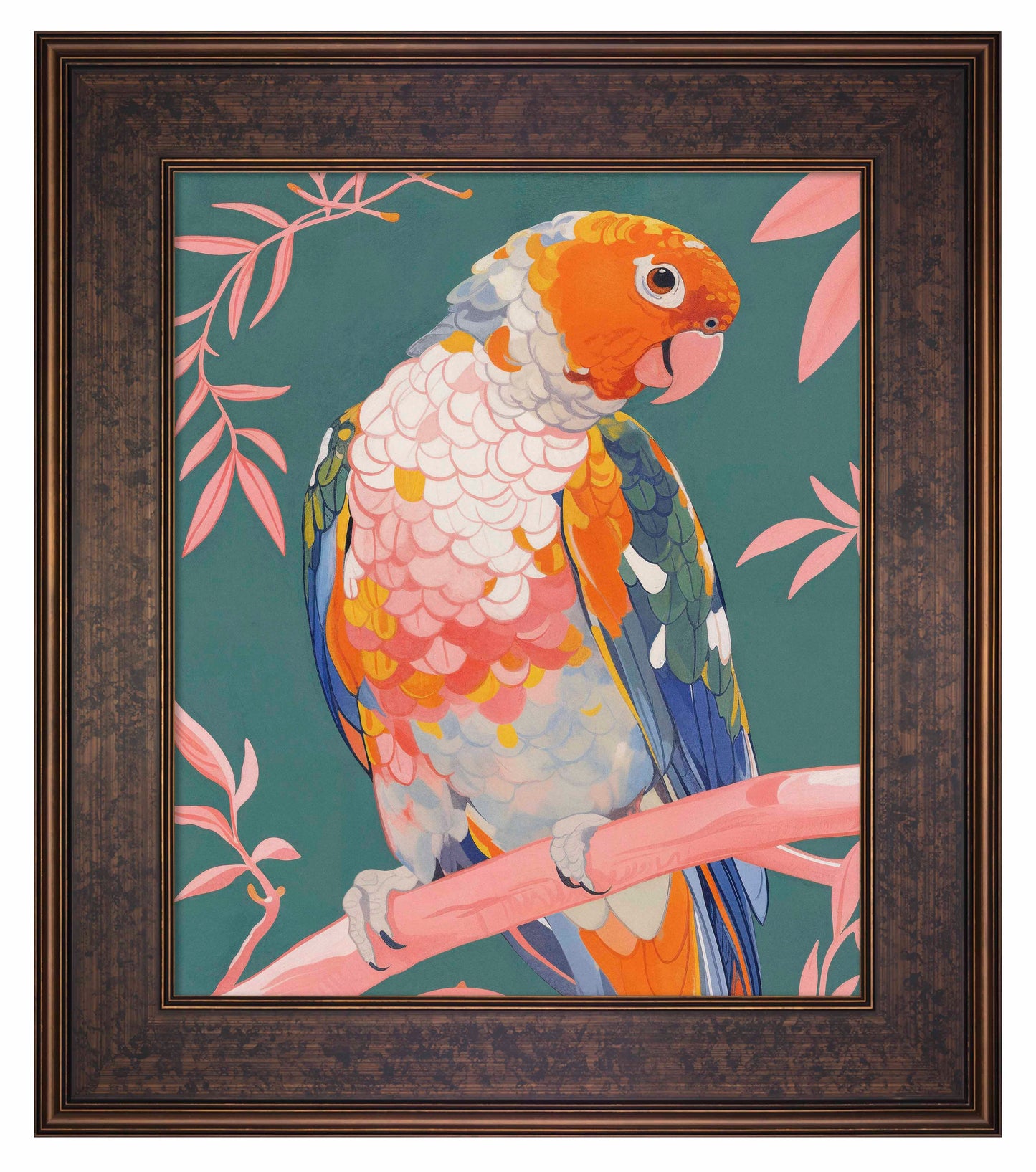 Prismatic Perch - Sun Conure in Dreamy Grove - Limited Edition Canvas