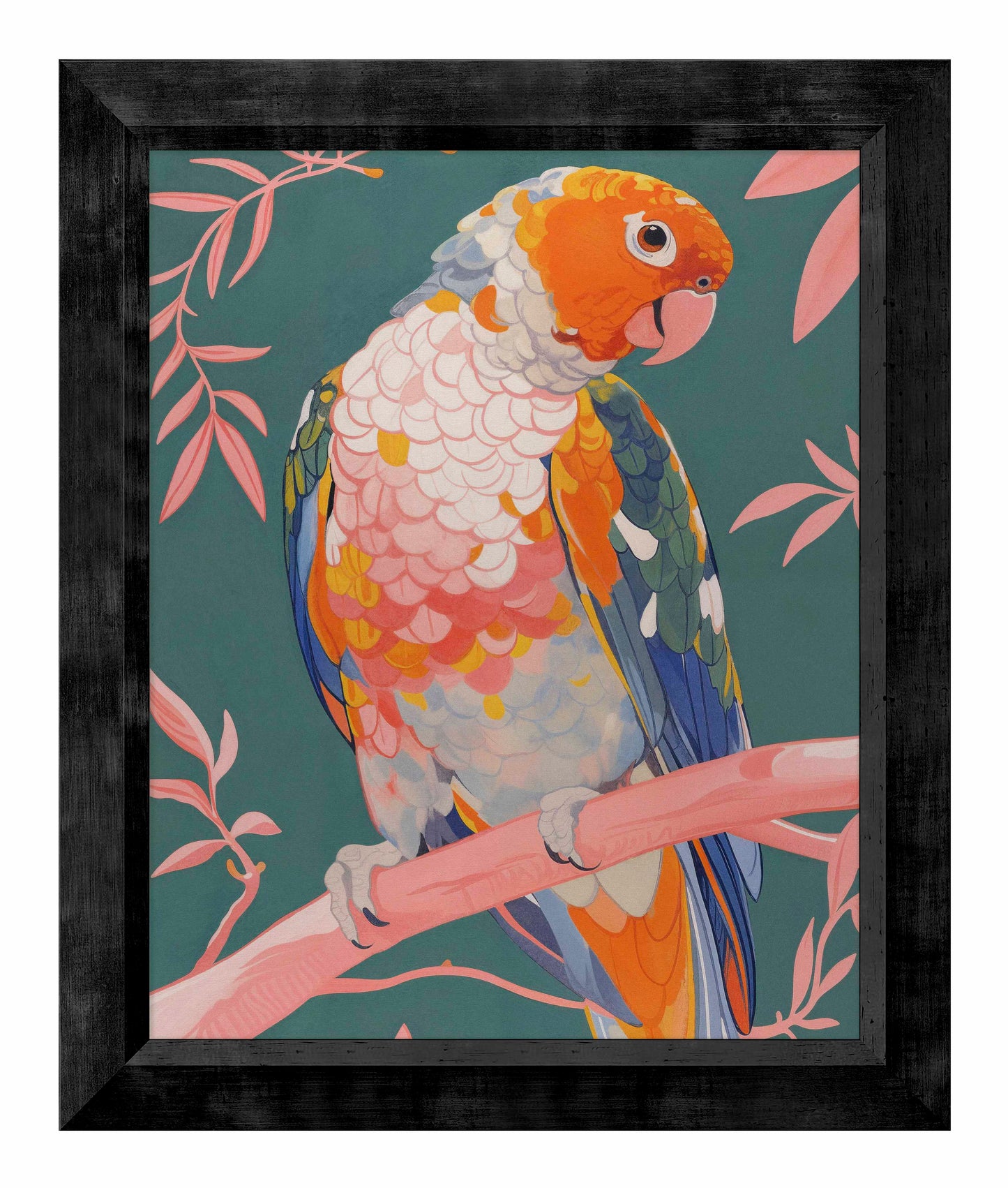 Prismatic Perch - Sun Conure in Dreamy Grove - Limited Edition Canvas