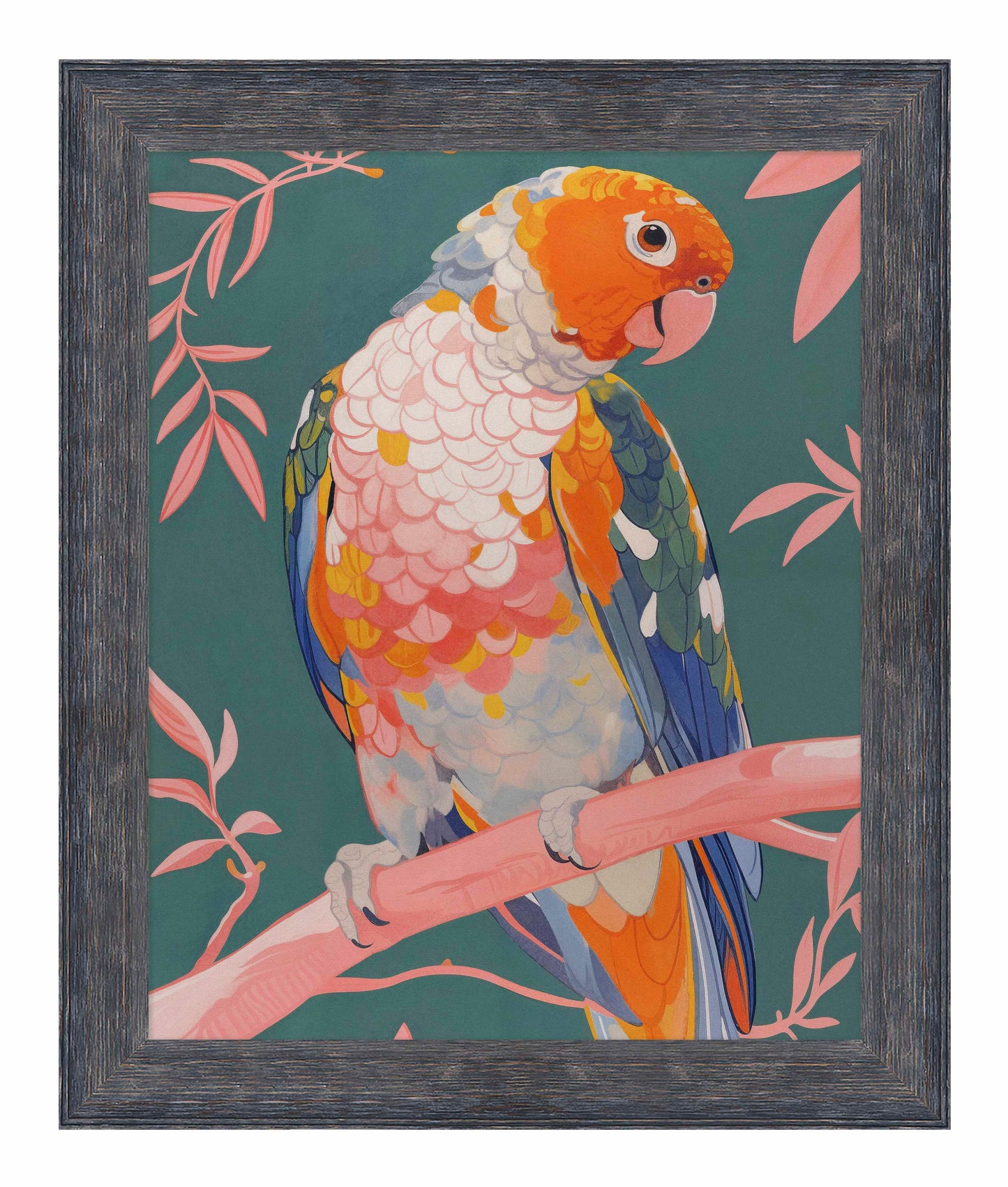 Prismatic Perch - Sun Conure in Dreamy Grove - Limited Edition Canvas
