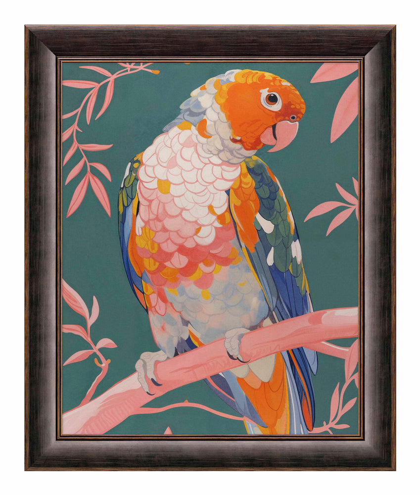Prismatic Perch - Sun Conure in Dreamy Grove - Limited Edition Canvas