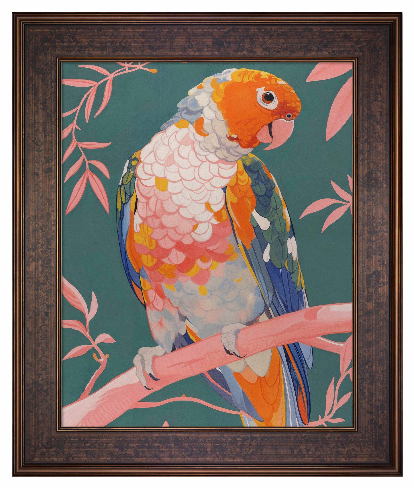 Prismatic Perch - Sun Conure in Dreamy Grove - Limited Edition Canvas