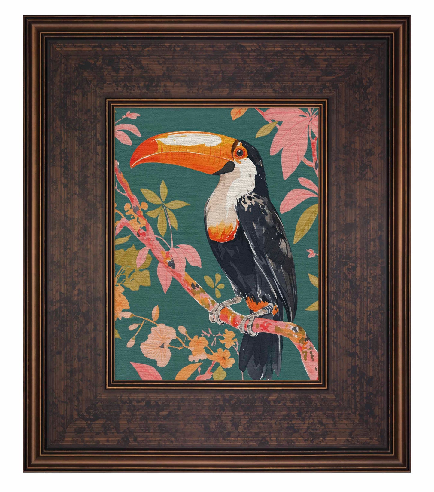 Tropical Splendor - Toucan in Blooming Canopy - Limited Edition Canvas