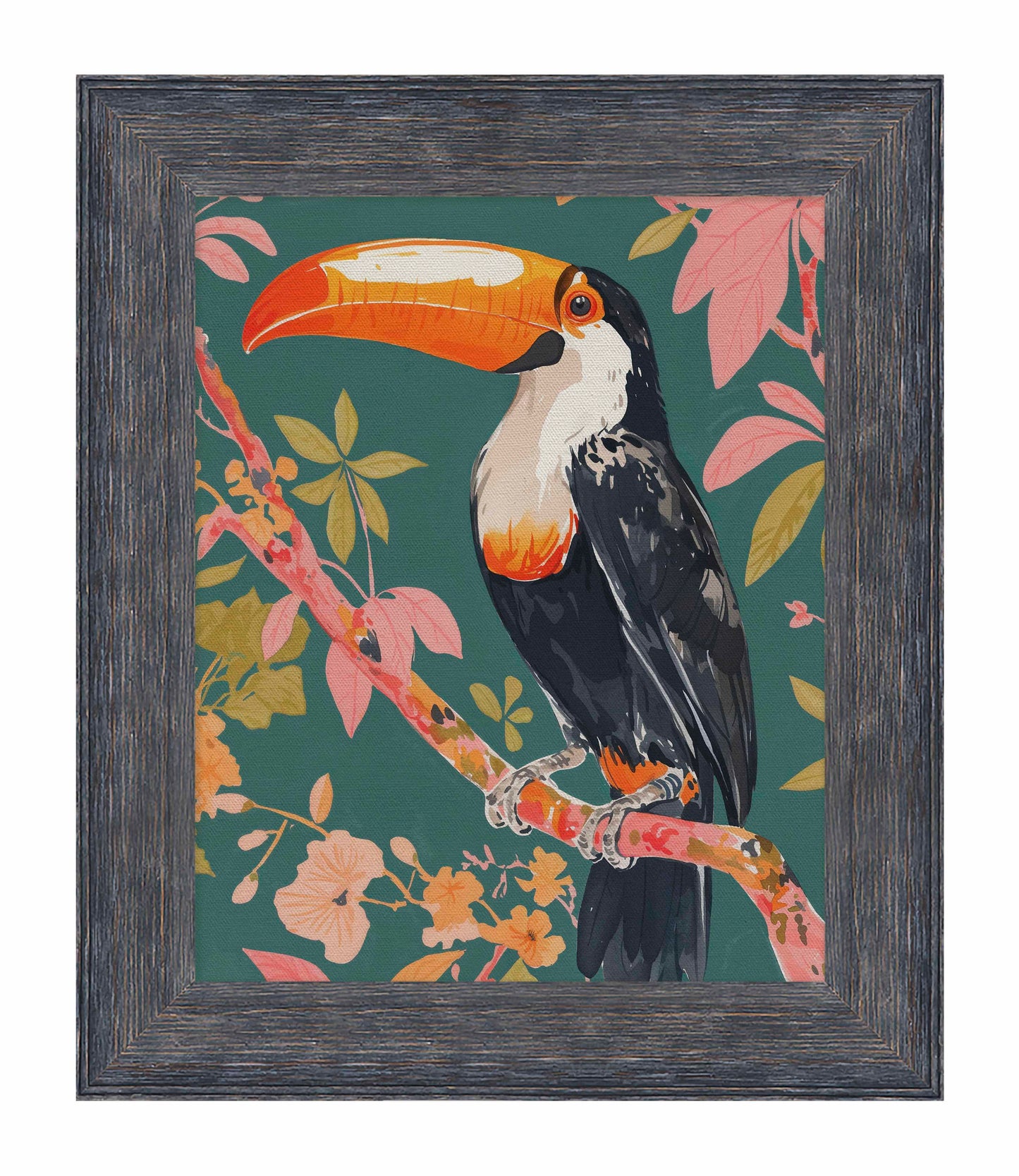 Tropical Splendor - Toucan in Blooming Canopy - Limited Edition Canvas