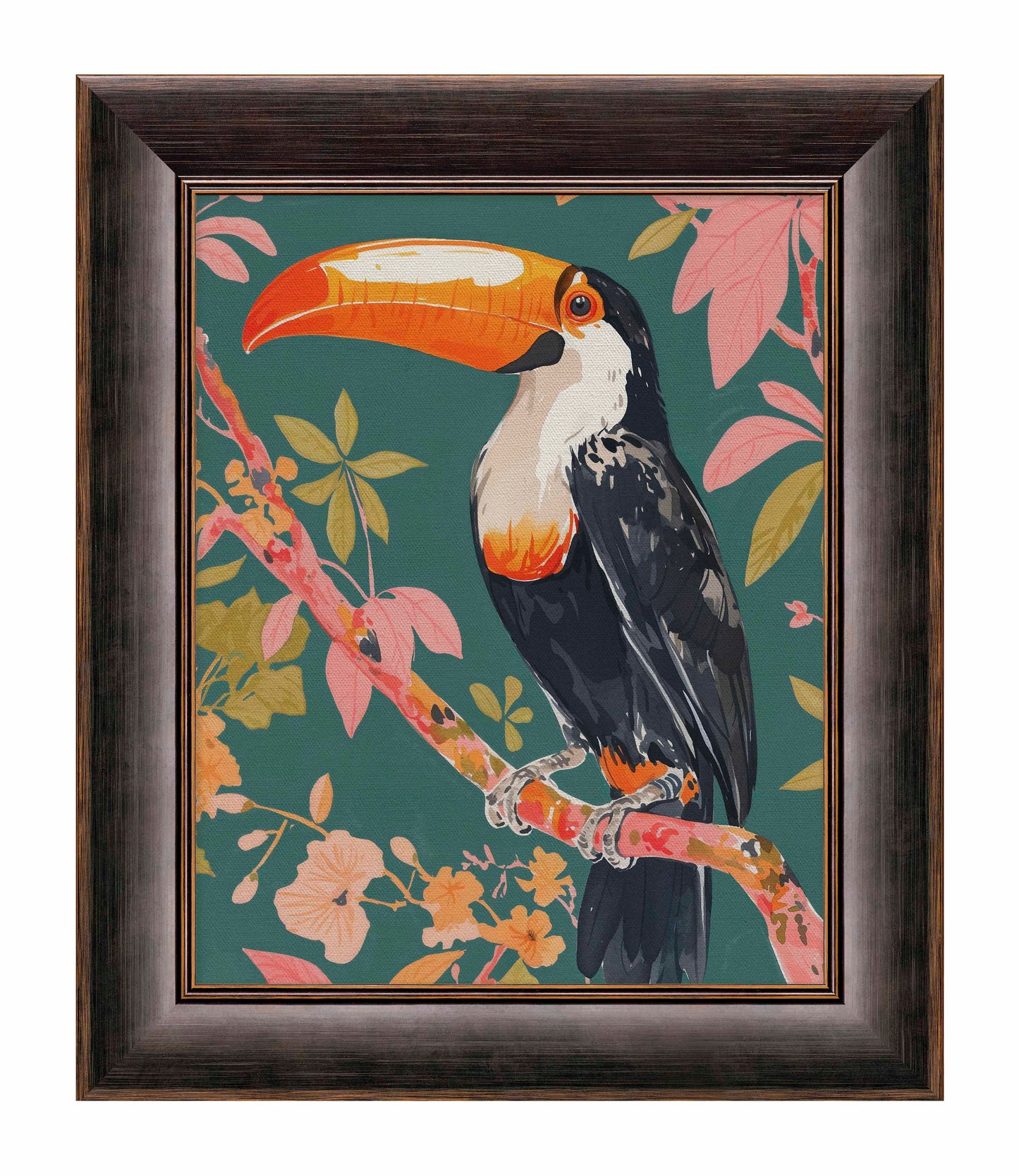 Tropical Splendor - Toucan in Blooming Canopy - Limited Edition Canvas