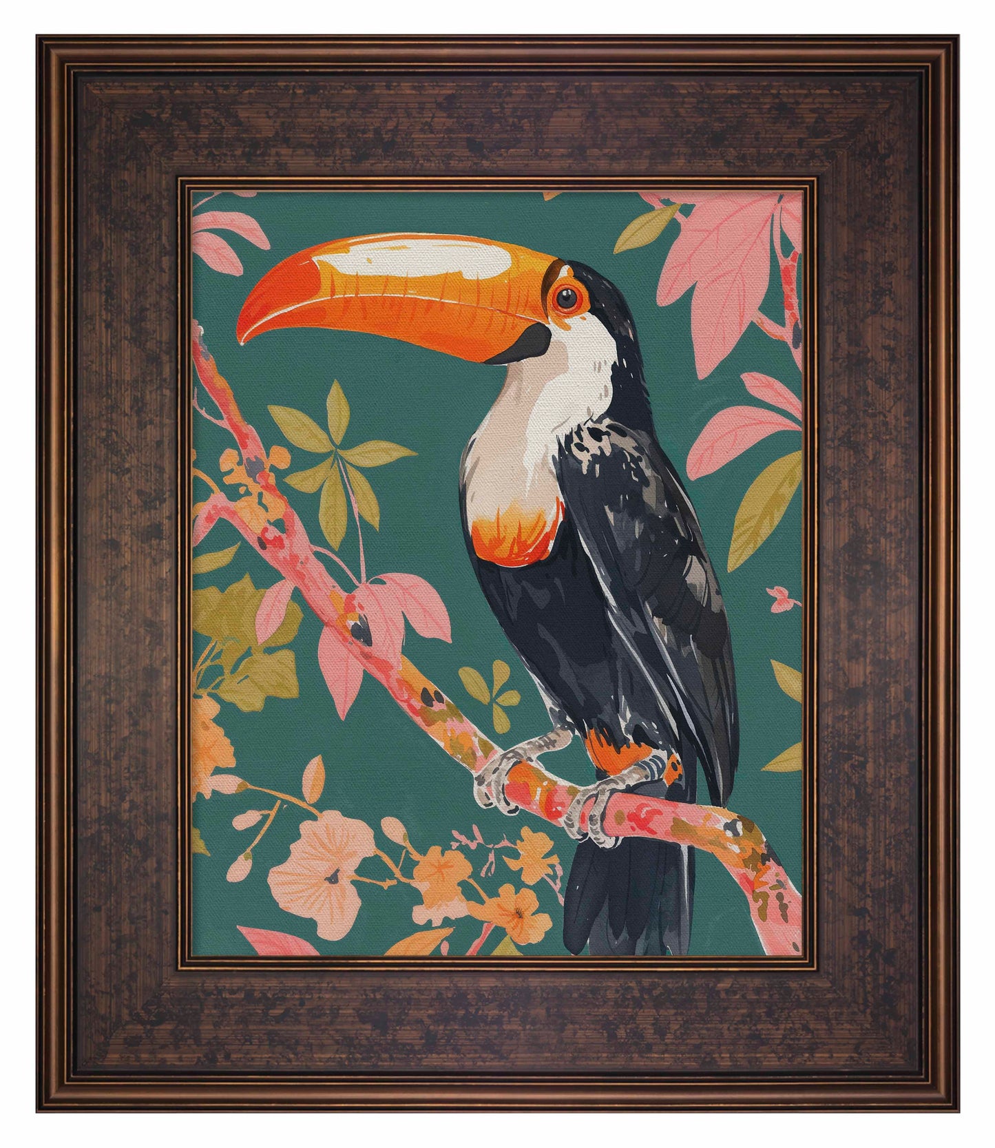 Tropical Splendor - Toucan in Blooming Canopy - Limited Edition Canvas