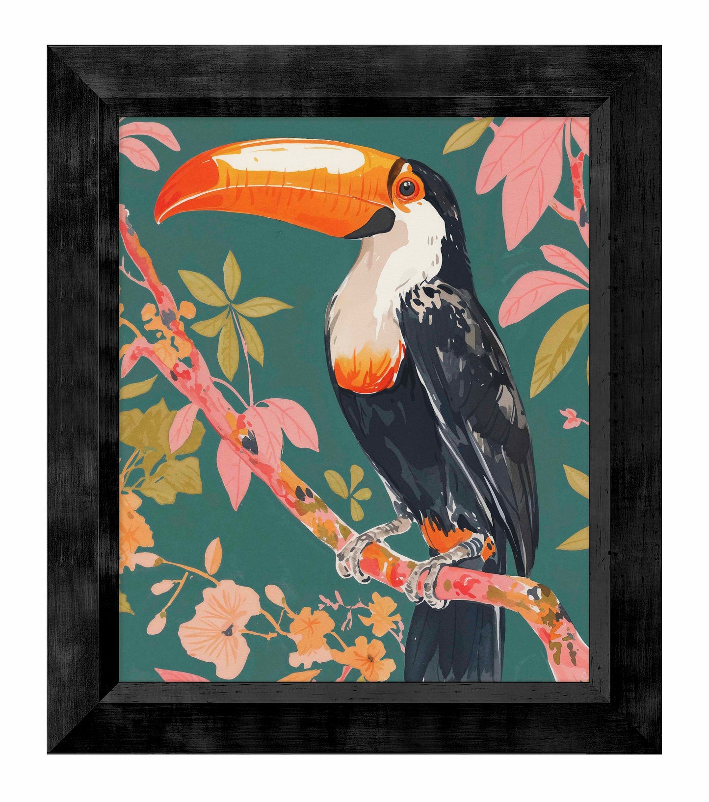 Tropical Splendor - Toucan in Blooming Canopy - Limited Edition Canvas