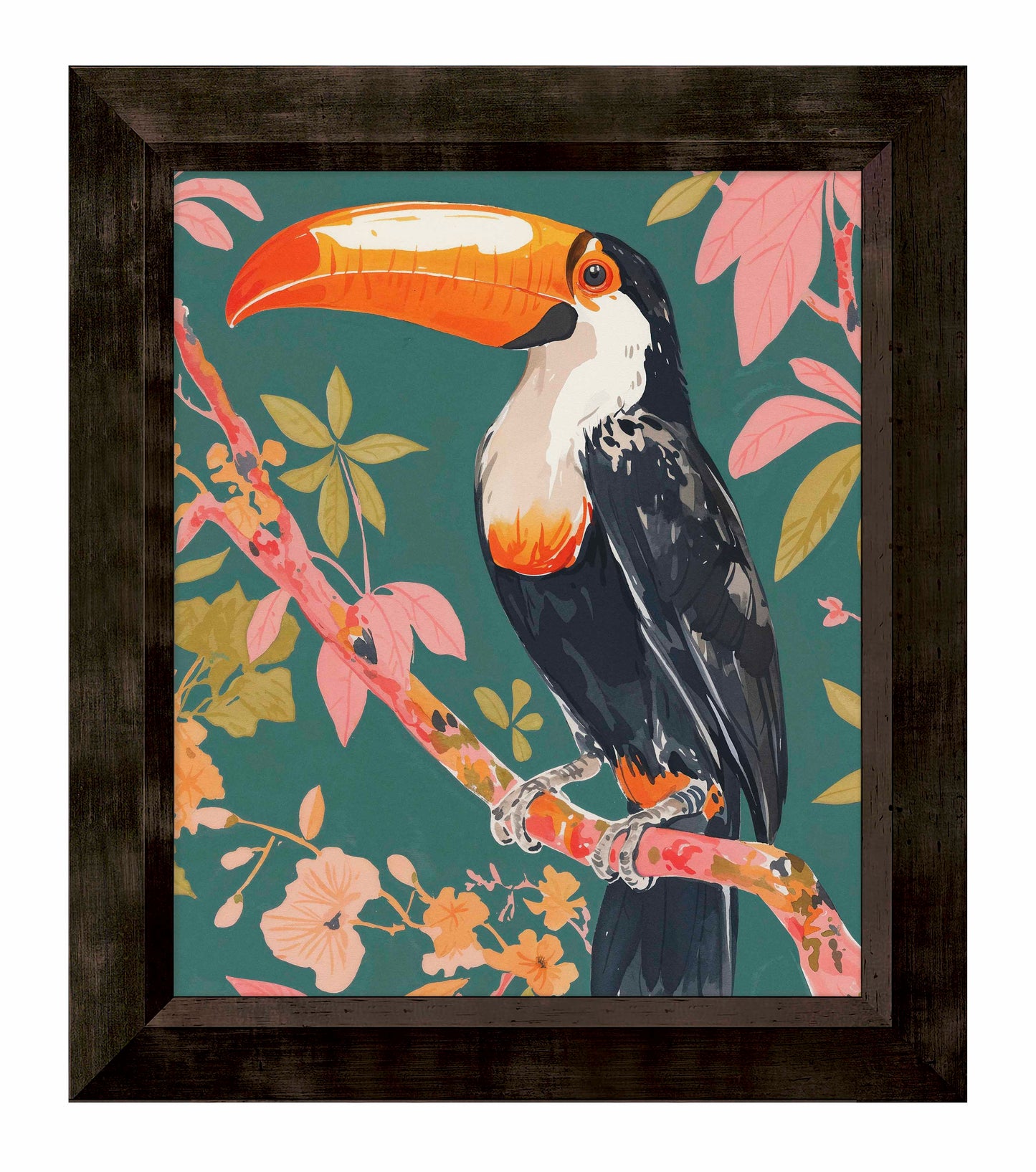 Tropical Splendor - Toucan in Blooming Canopy - Limited Edition Canvas