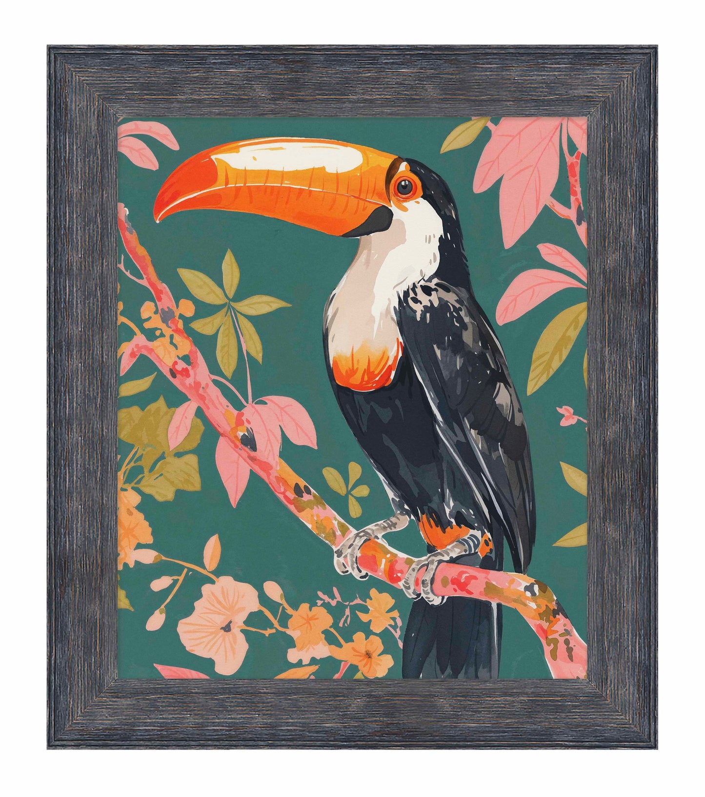 Tropical Splendor - Toucan in Blooming Canopy - Limited Edition Canvas
