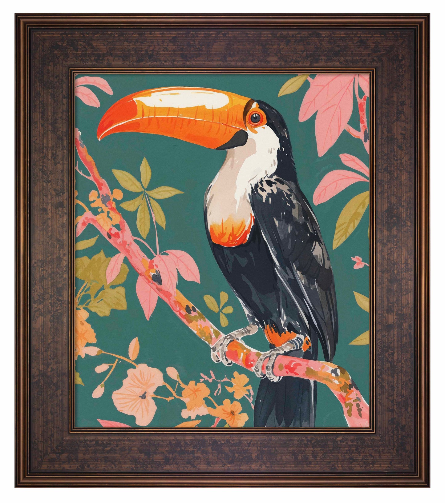 Tropical Splendor - Toucan in Blooming Canopy - Limited Edition Canvas