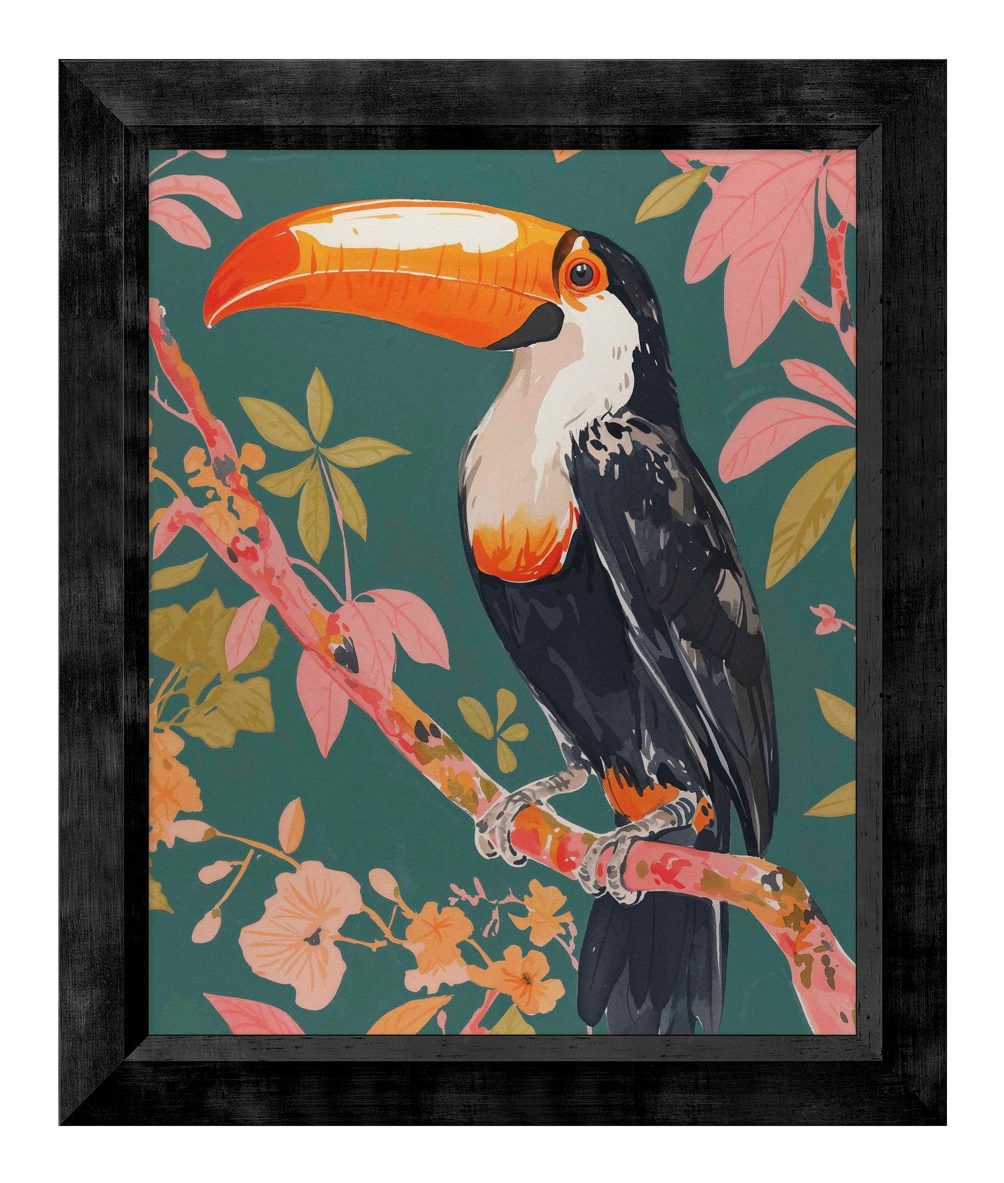 Tropical Splendor - Toucan in Blooming Canopy - Limited Edition Canvas