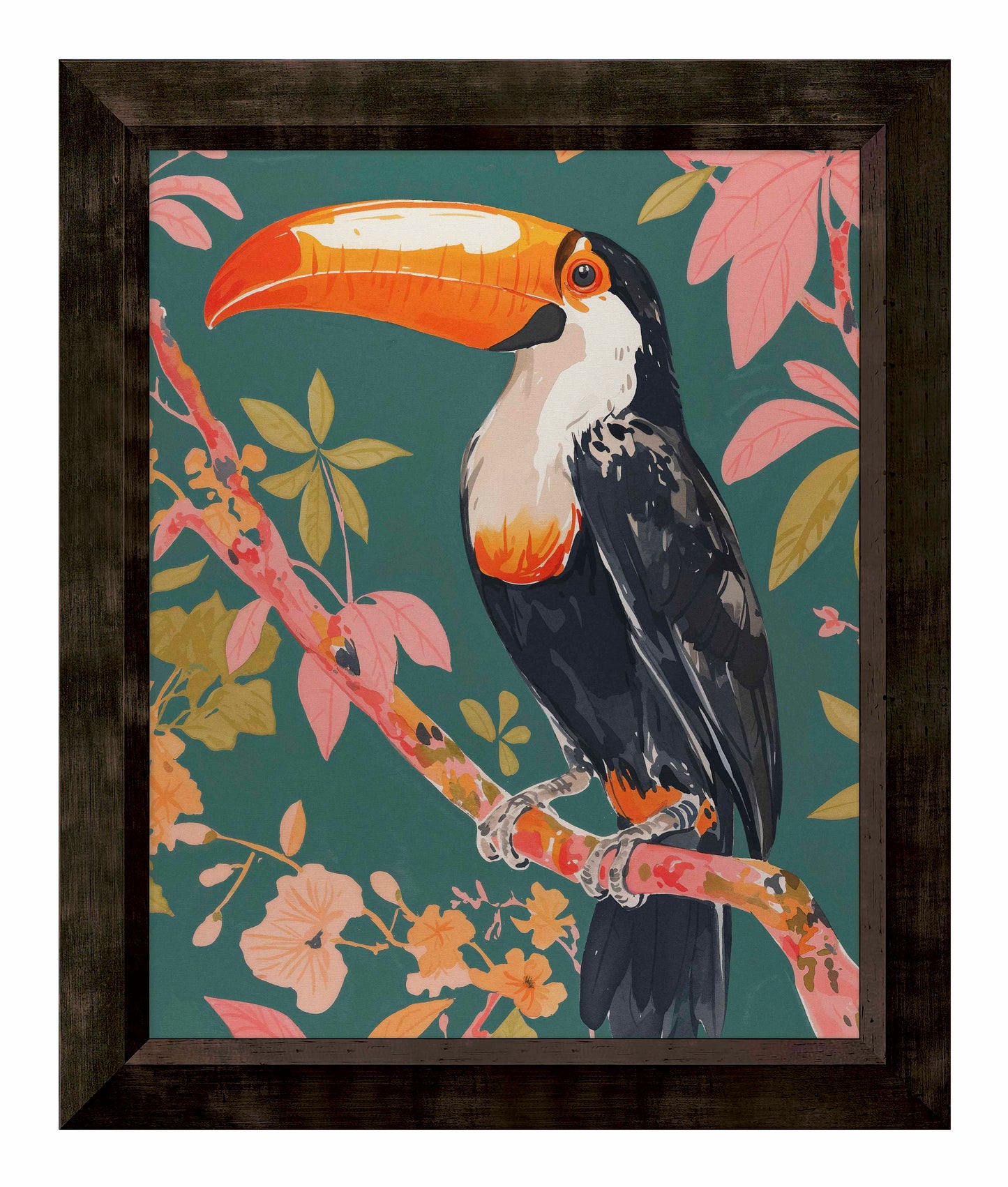 Tropical Splendor - Toucan in Blooming Canopy - Limited Edition Canvas