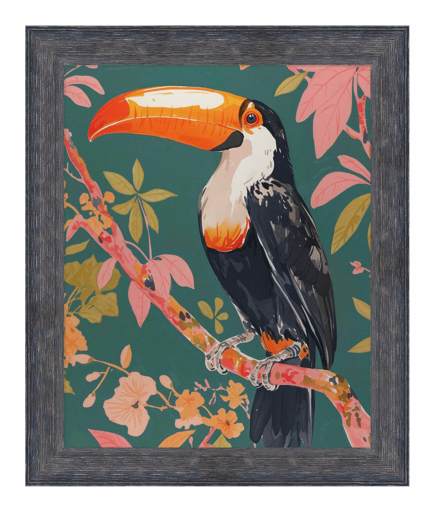 Tropical Splendor - Toucan in Blooming Canopy - Limited Edition Canvas