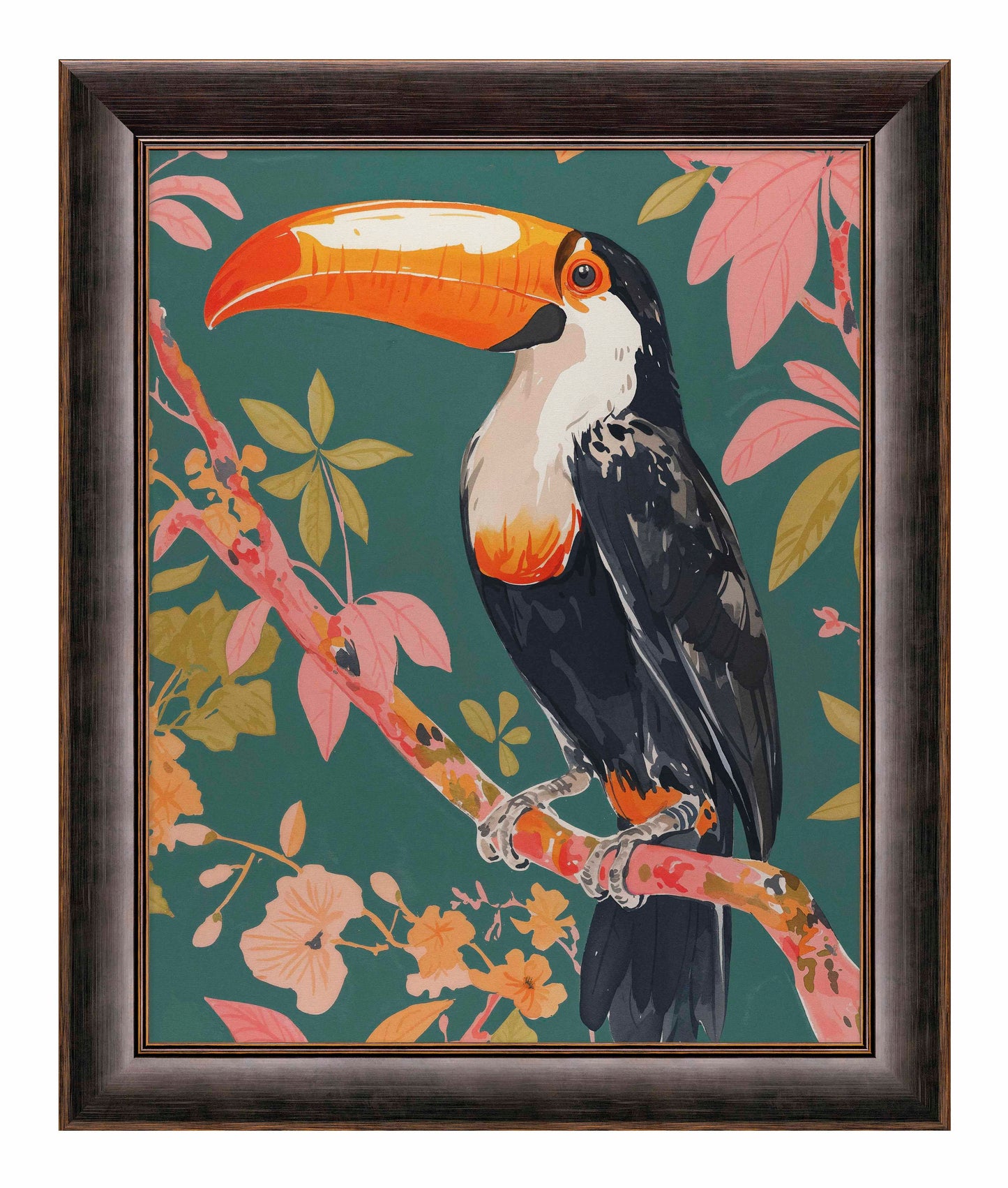 Tropical Splendor - Toucan in Blooming Canopy - Limited Edition Canvas