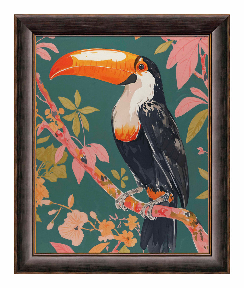 Tropical Splendor - Toucan in Blooming Canopy - Limited Edition Canvas
