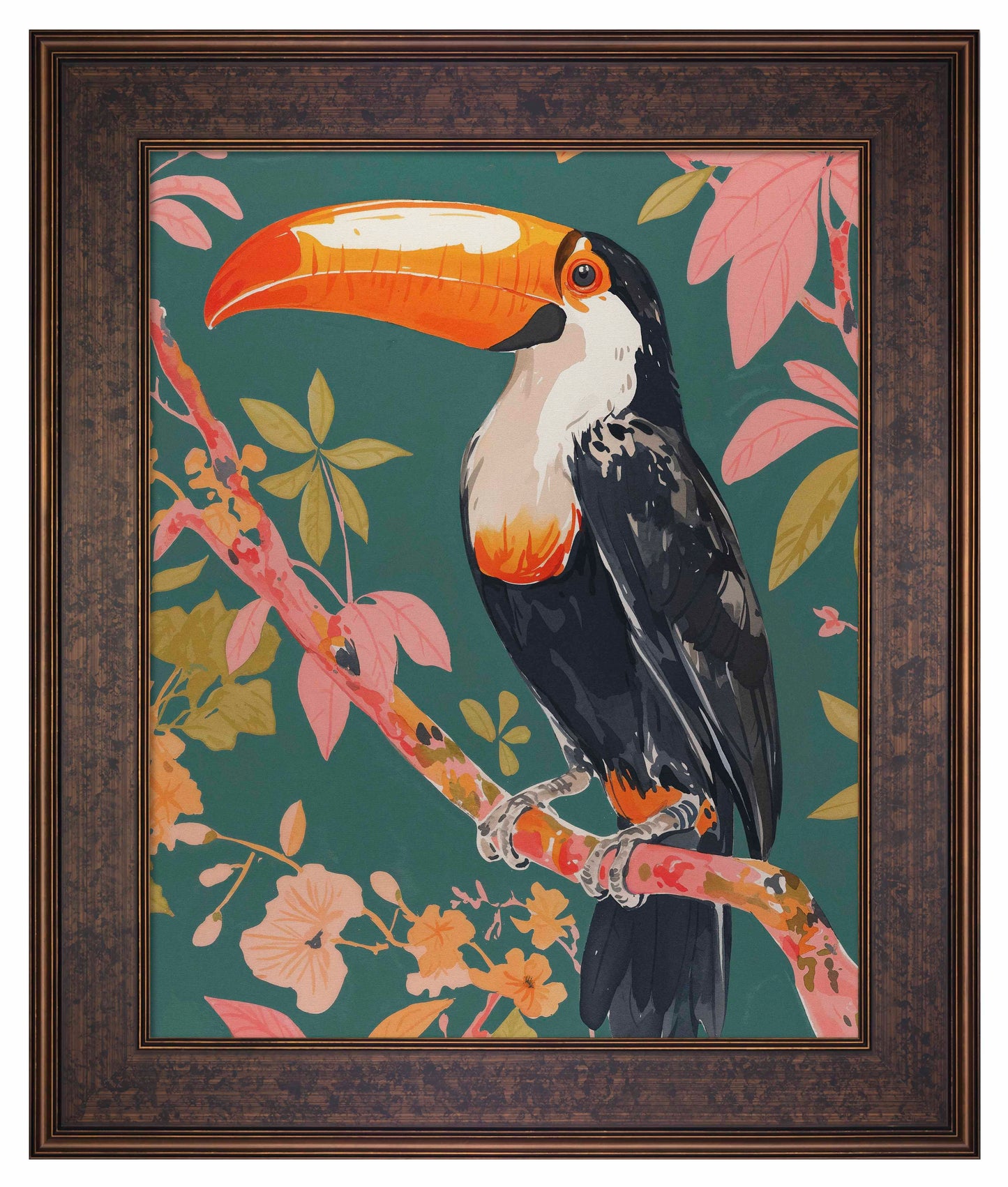 Tropical Splendor - Toucan in Blooming Canopy - Limited Edition Canvas
