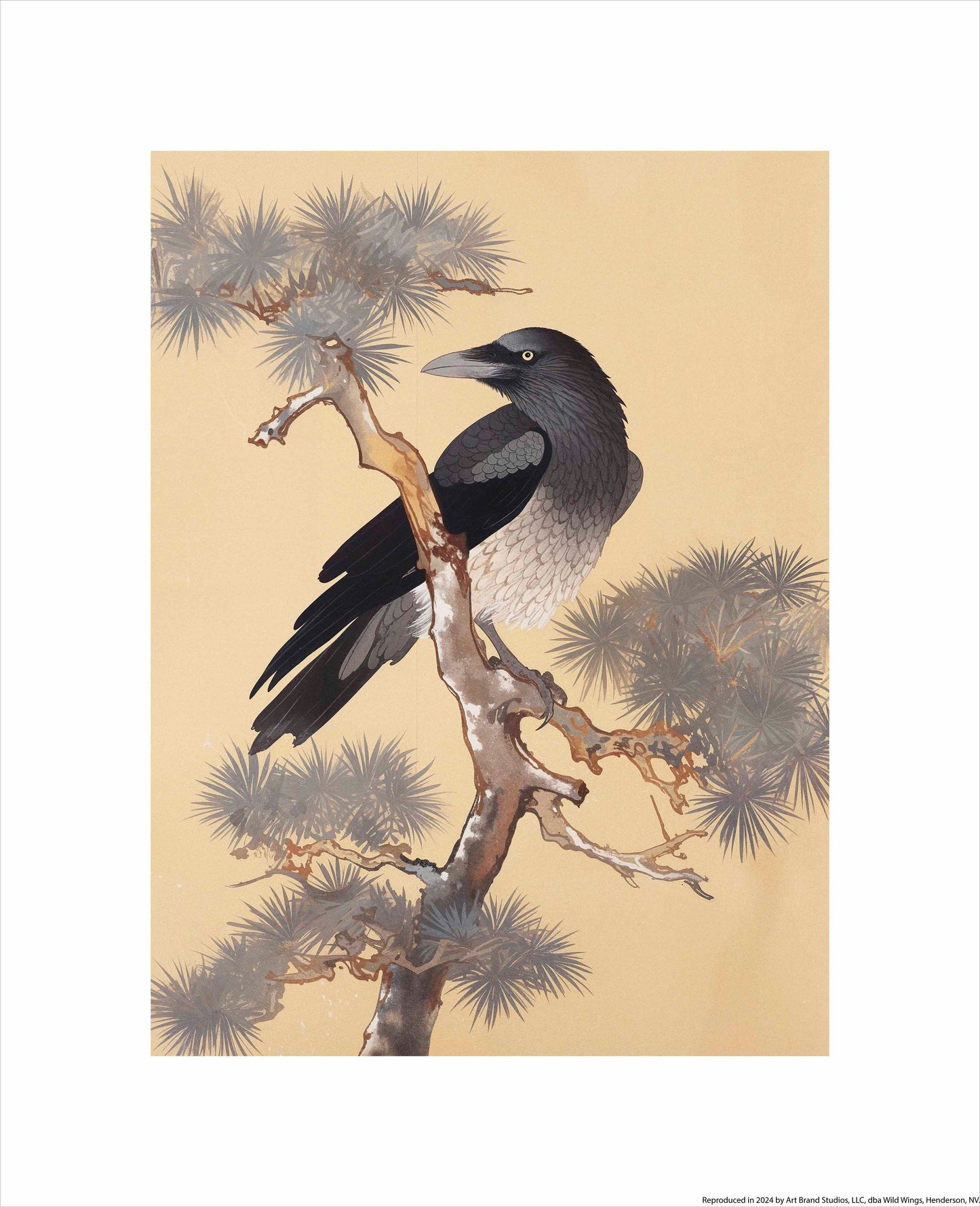 Mystic Watcher - Raven in Pine Grove - Limited Edition Canvas