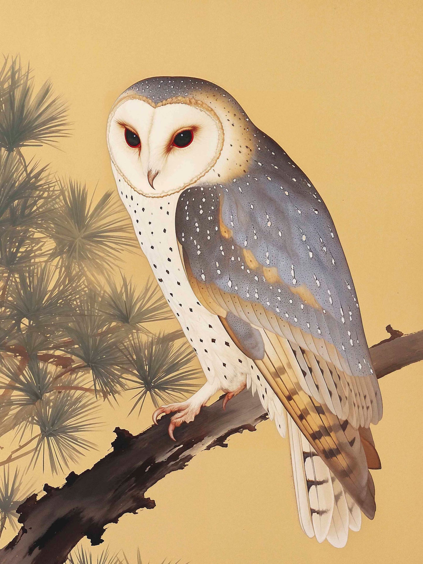 Nocturnal Whisper - Barn Owl in Pine Glade - Limited Edition Canvas