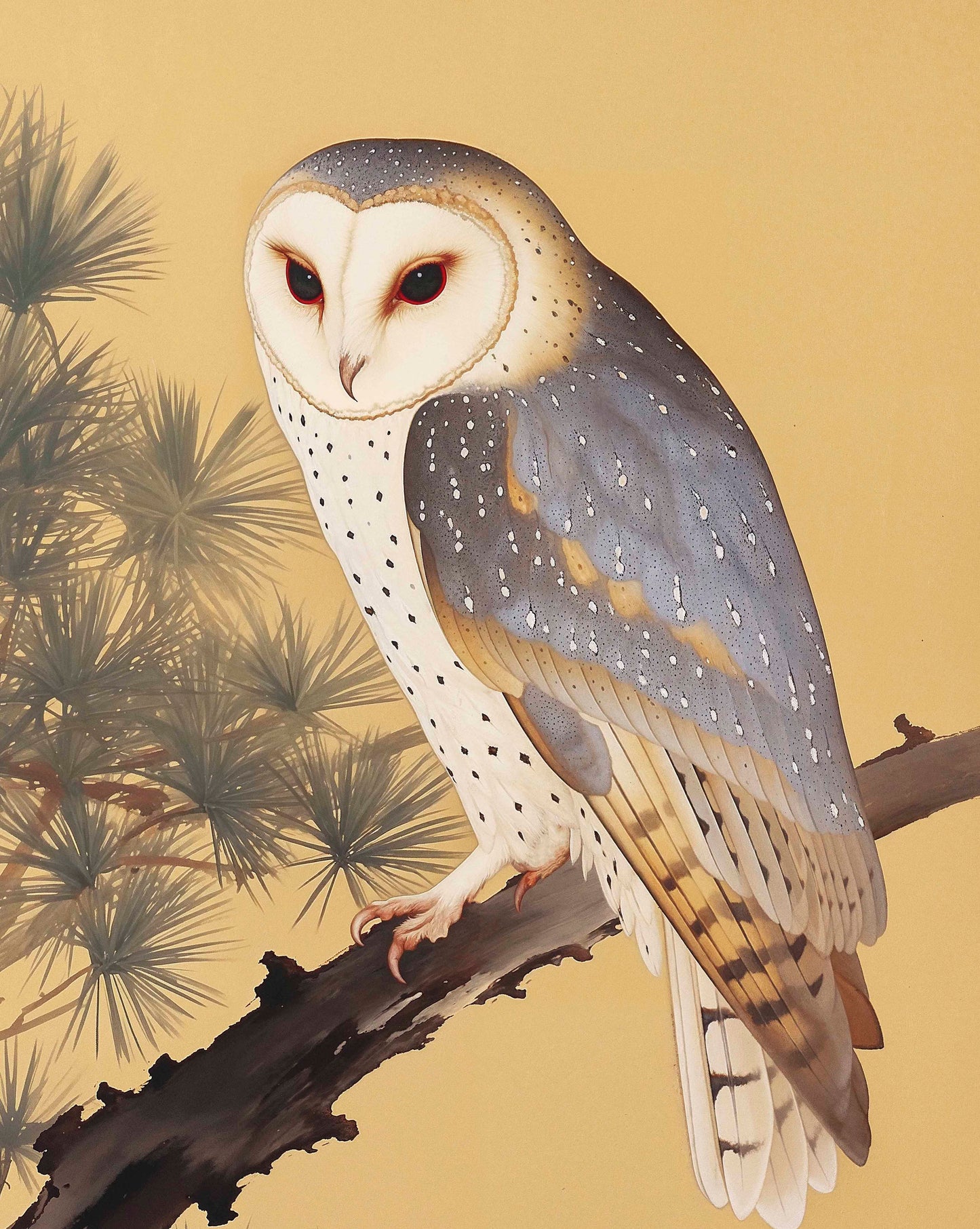 Nocturnal Whisper - Barn Owl in Pine Glade - Limited Edition Canvas