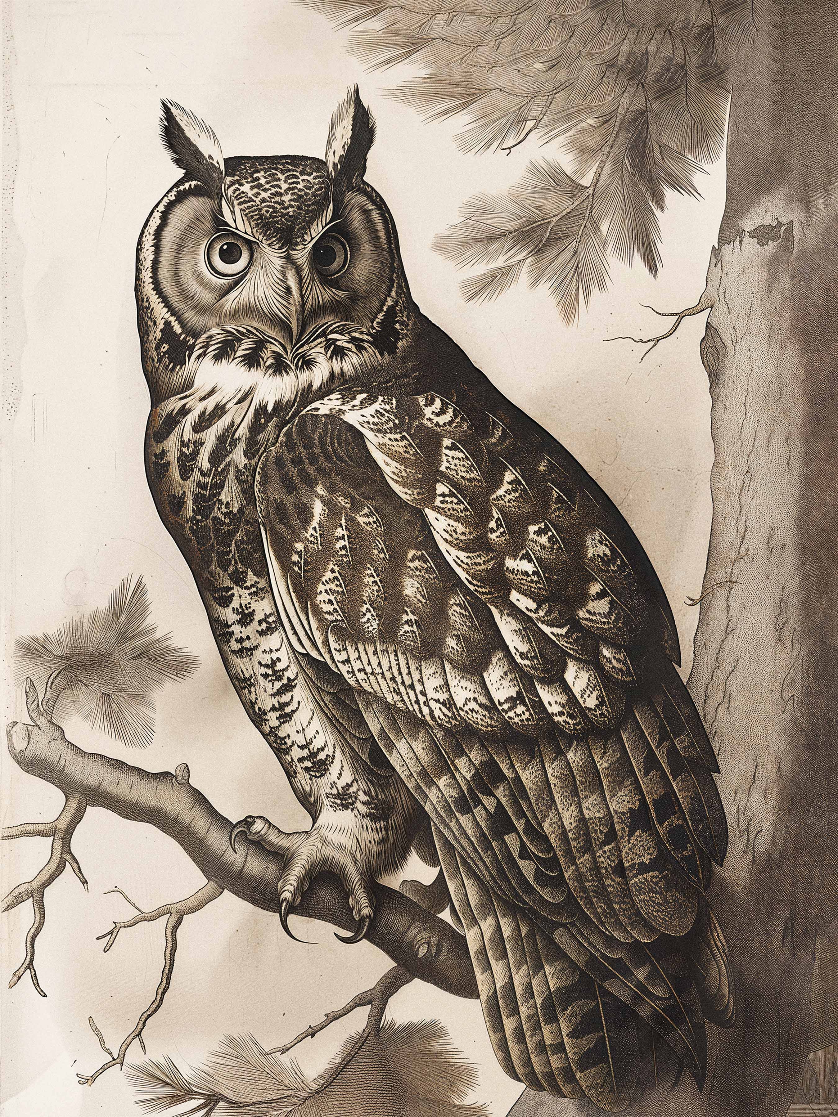 Silent Guardian - Great Horned Owl - Limited Edition Canvas