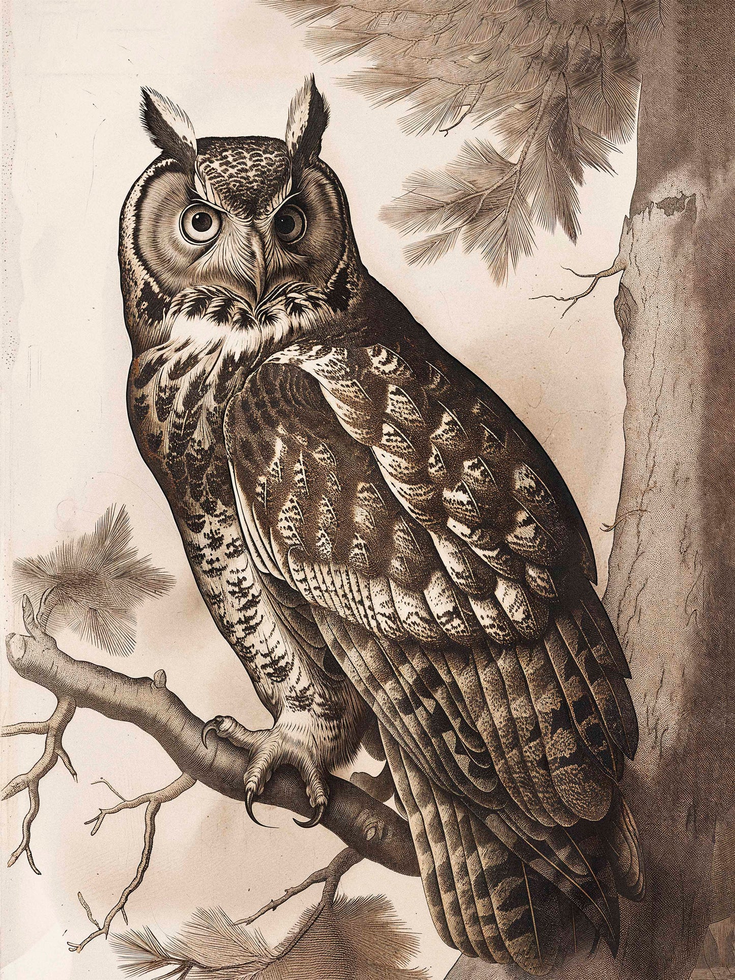 Silent Guardian - Great Horned Owl - Limited Edition Canvas