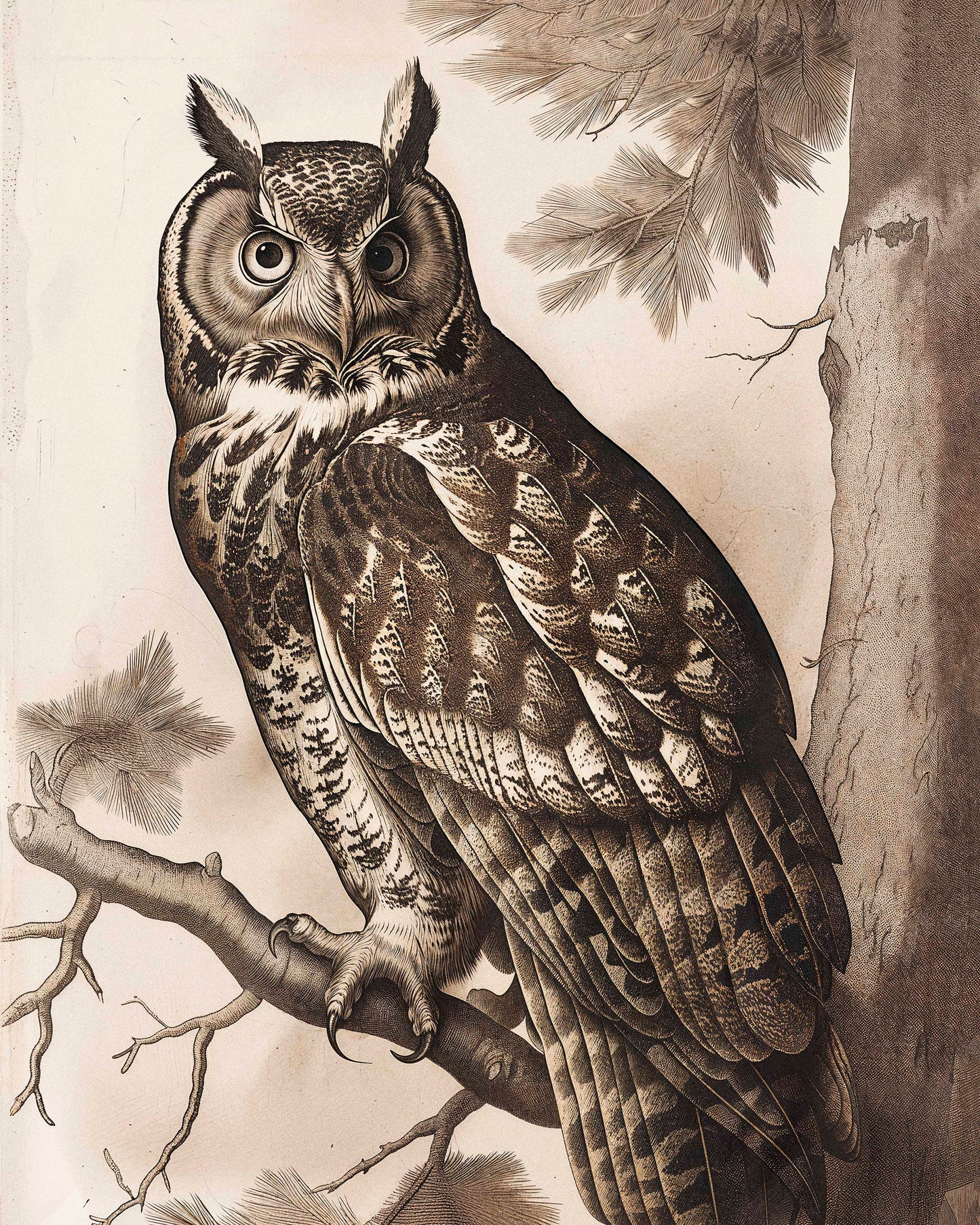 Silent Guardian - Great Horned Owl - Limited Edition Canvas