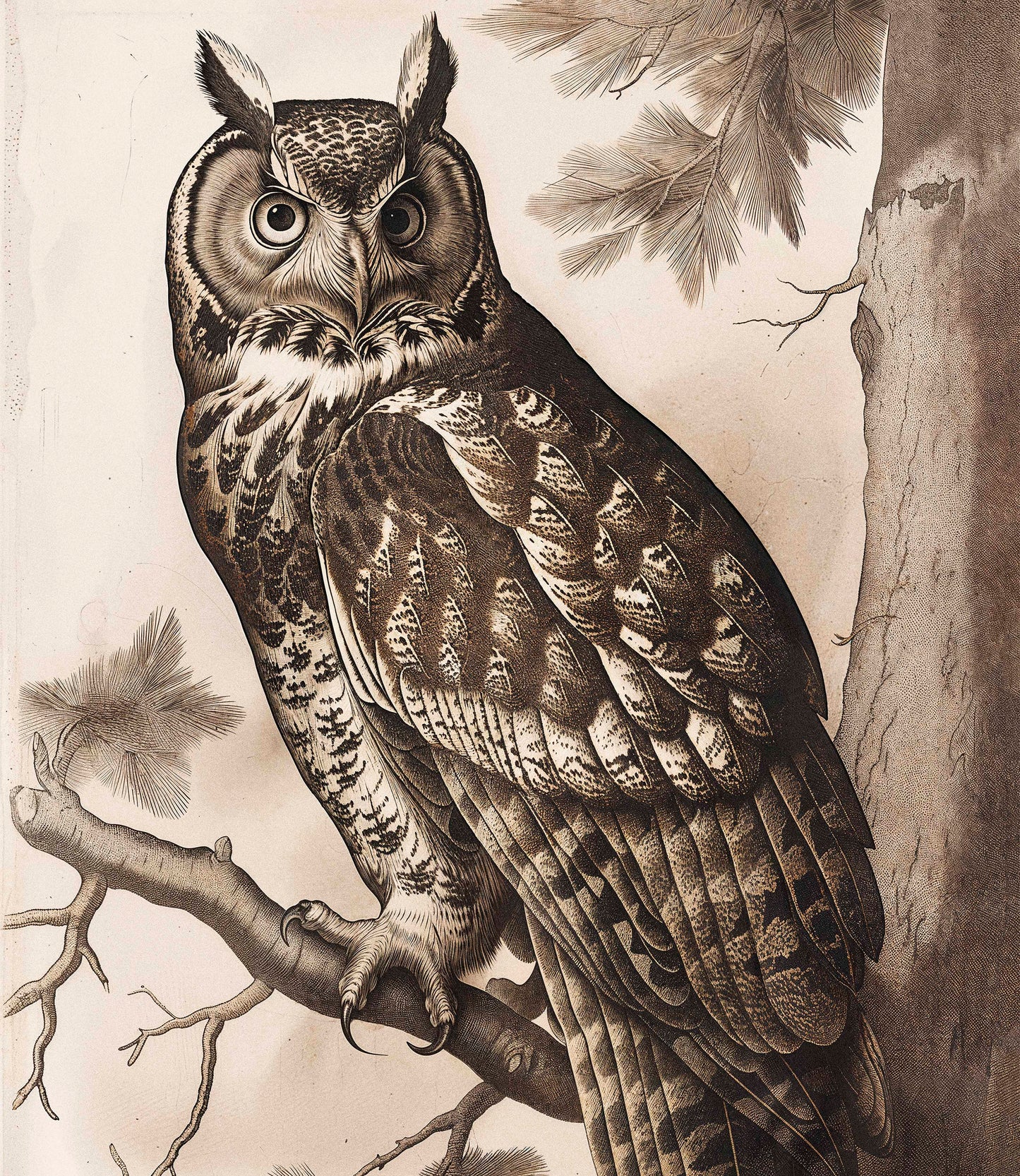 Silent Guardian - Great Horned Owl - Limited Edition Canvas
