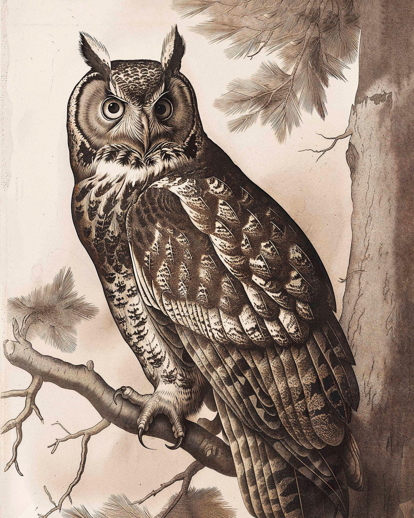 Silent Guardian - Great Horned Owl - Limited Edition Canvas