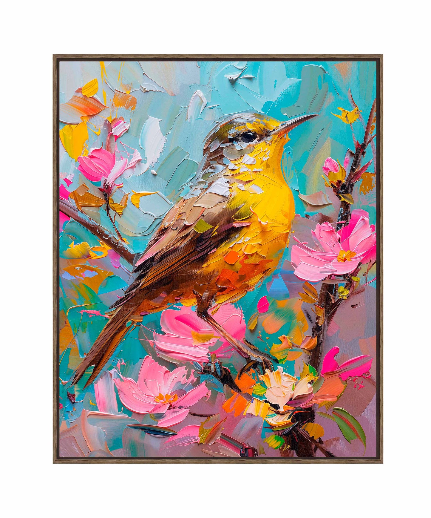 Spring Symphony - Warbler Among Blossoms - Gallery Wrapped Canvas