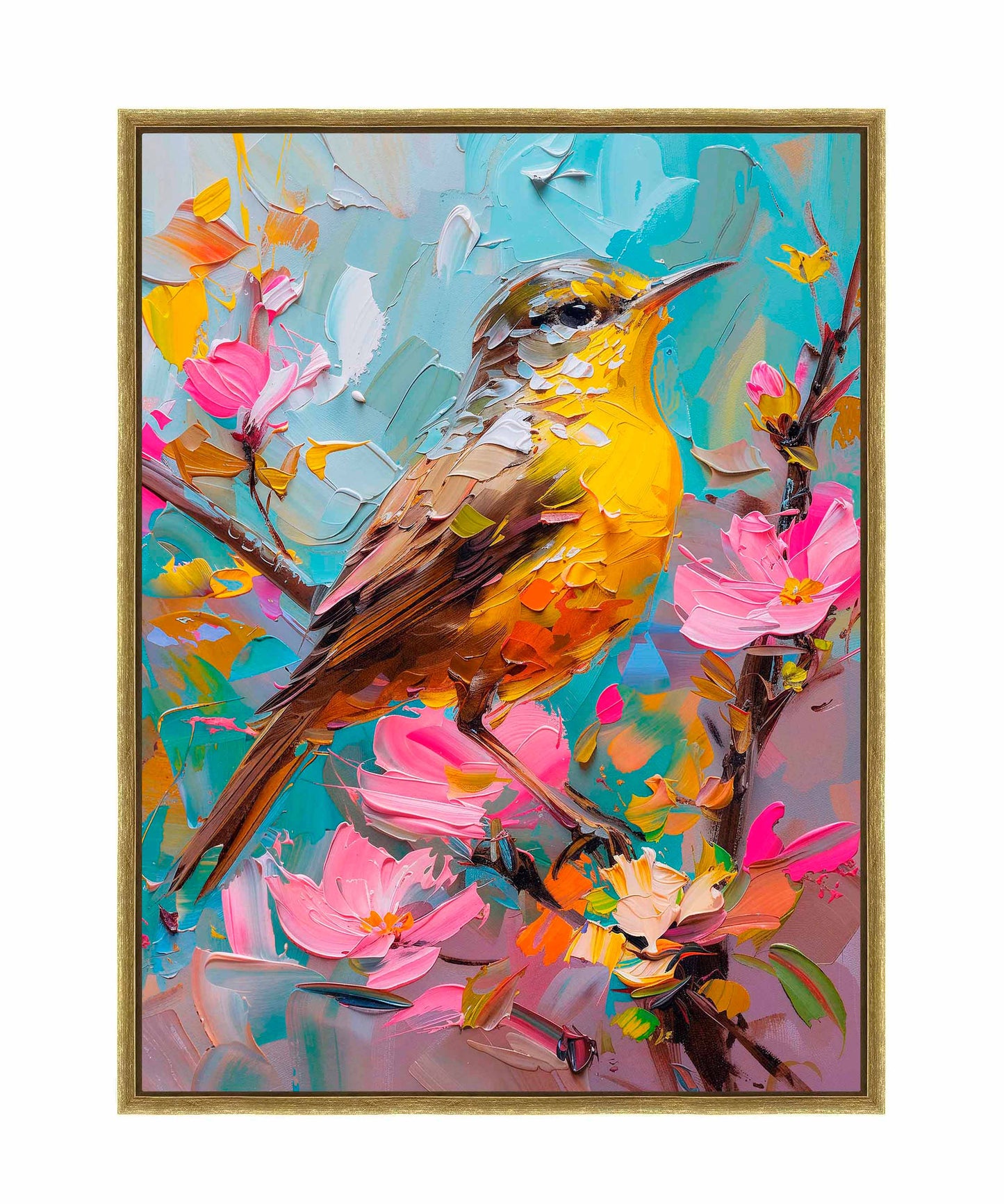 Spring Symphony - Warbler Among Blossoms - Gallery Wrapped Canvas
