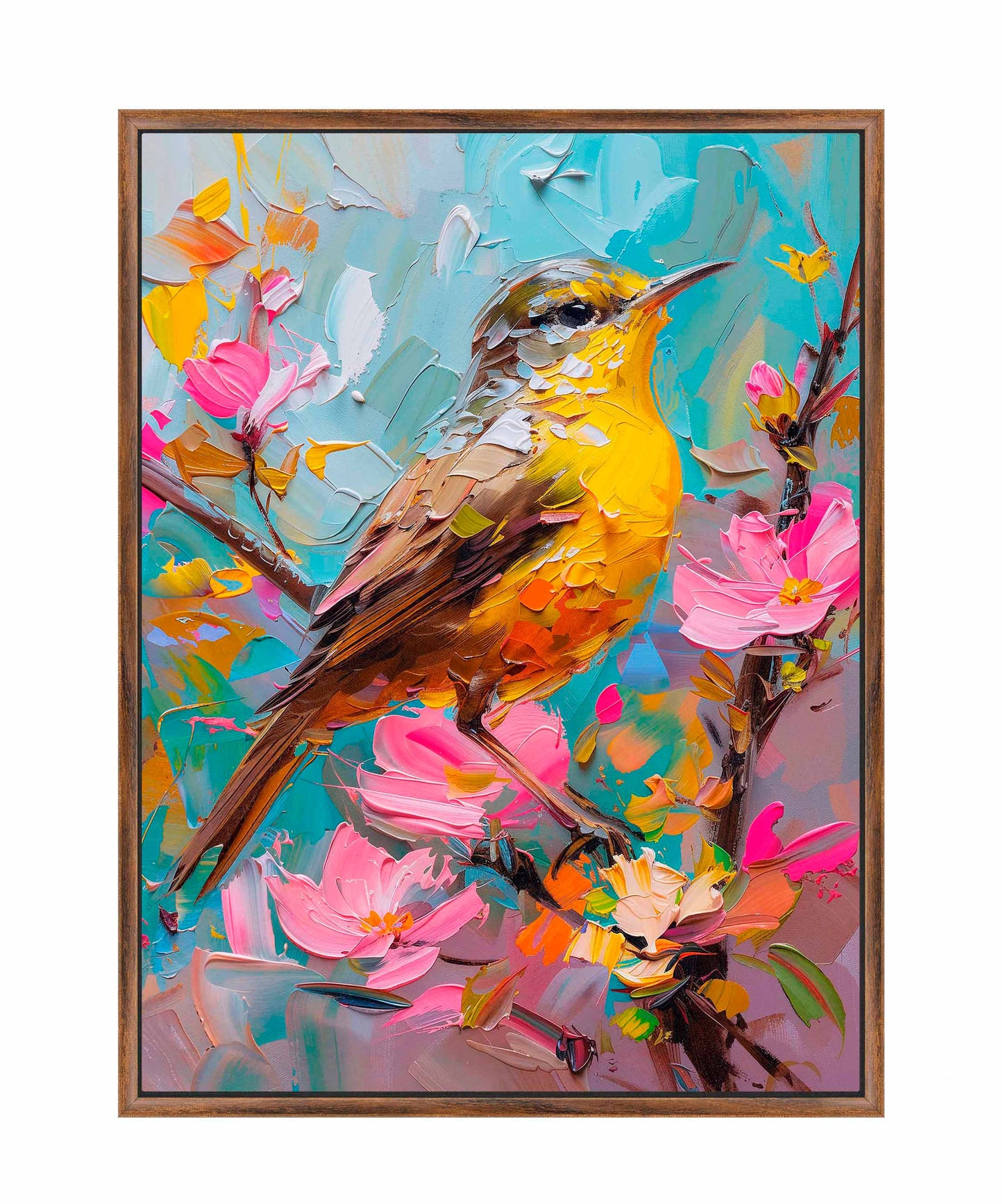 Spring Symphony - Warbler Among Blossoms - Gallery Wrapped Canvas