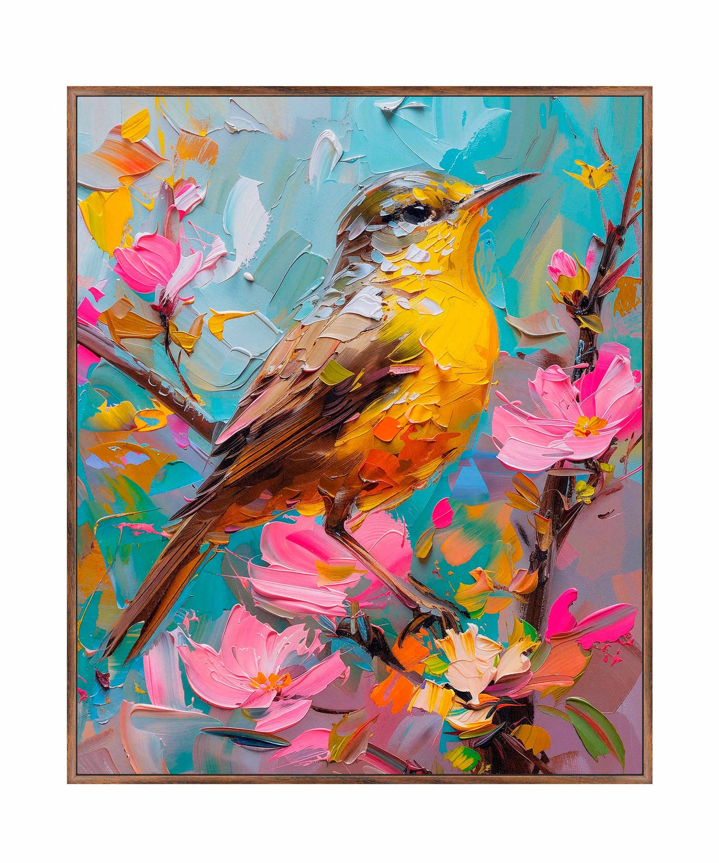 Spring Symphony - Warbler Among Blossoms - Gallery Wrapped Canvas